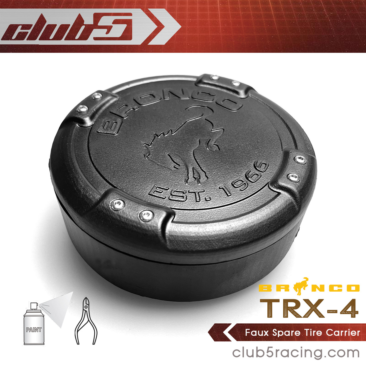 3DP Spare Tire Cover for Traxxas TRX-4 2021 Bronco