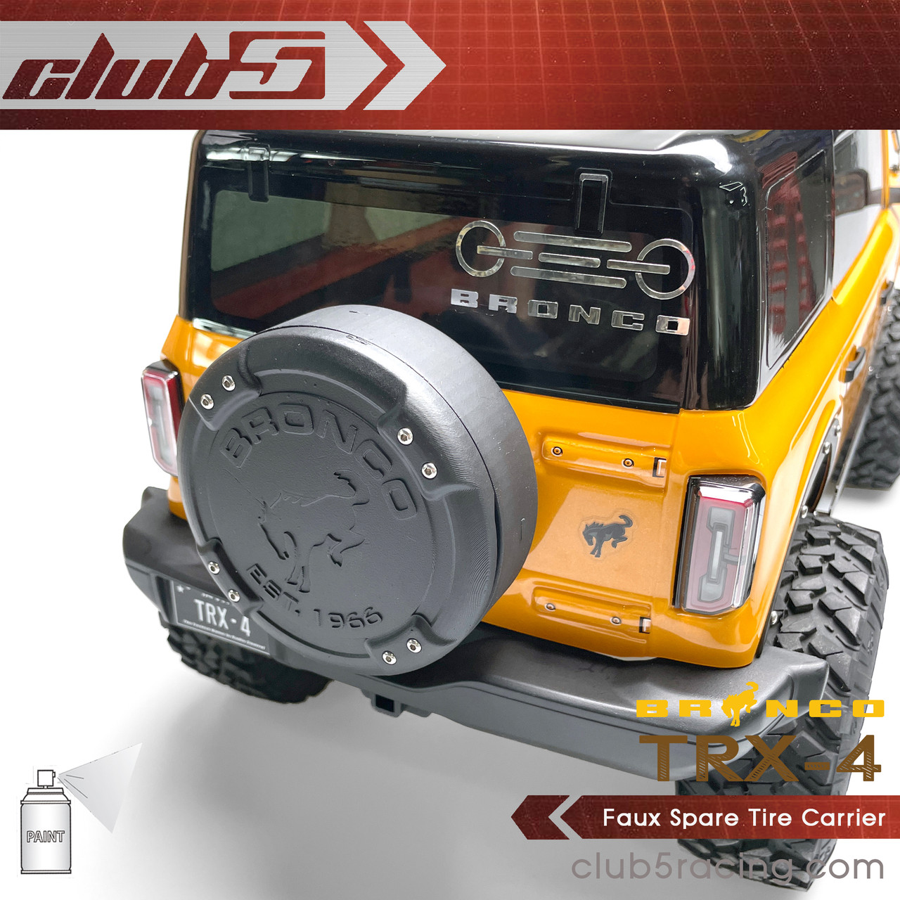 3DP Spare Tire Cover for Traxxas TRX-4 2021 Bronco