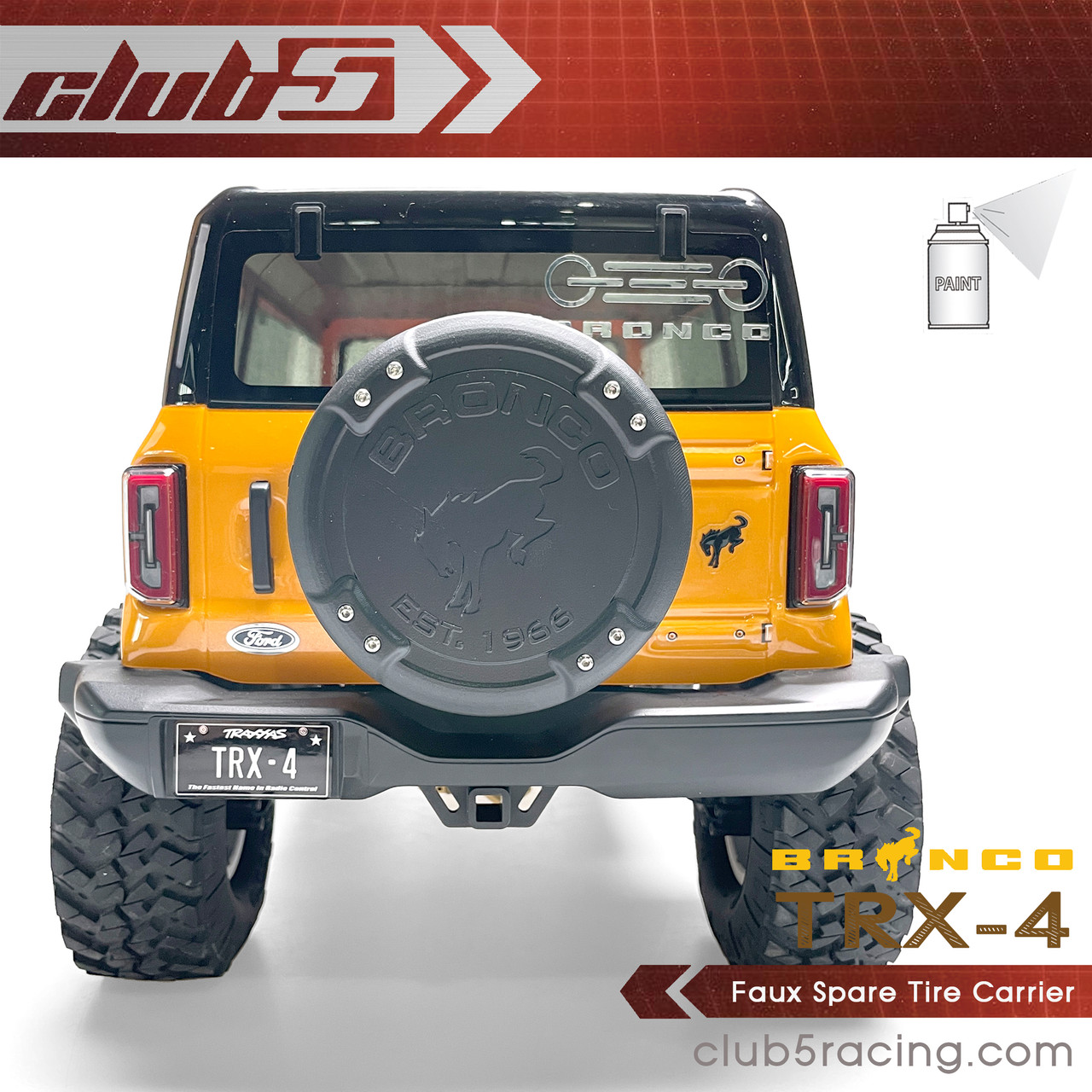 3DP Spare Tire Cover for Traxxas TRX-4 2021 Bronco