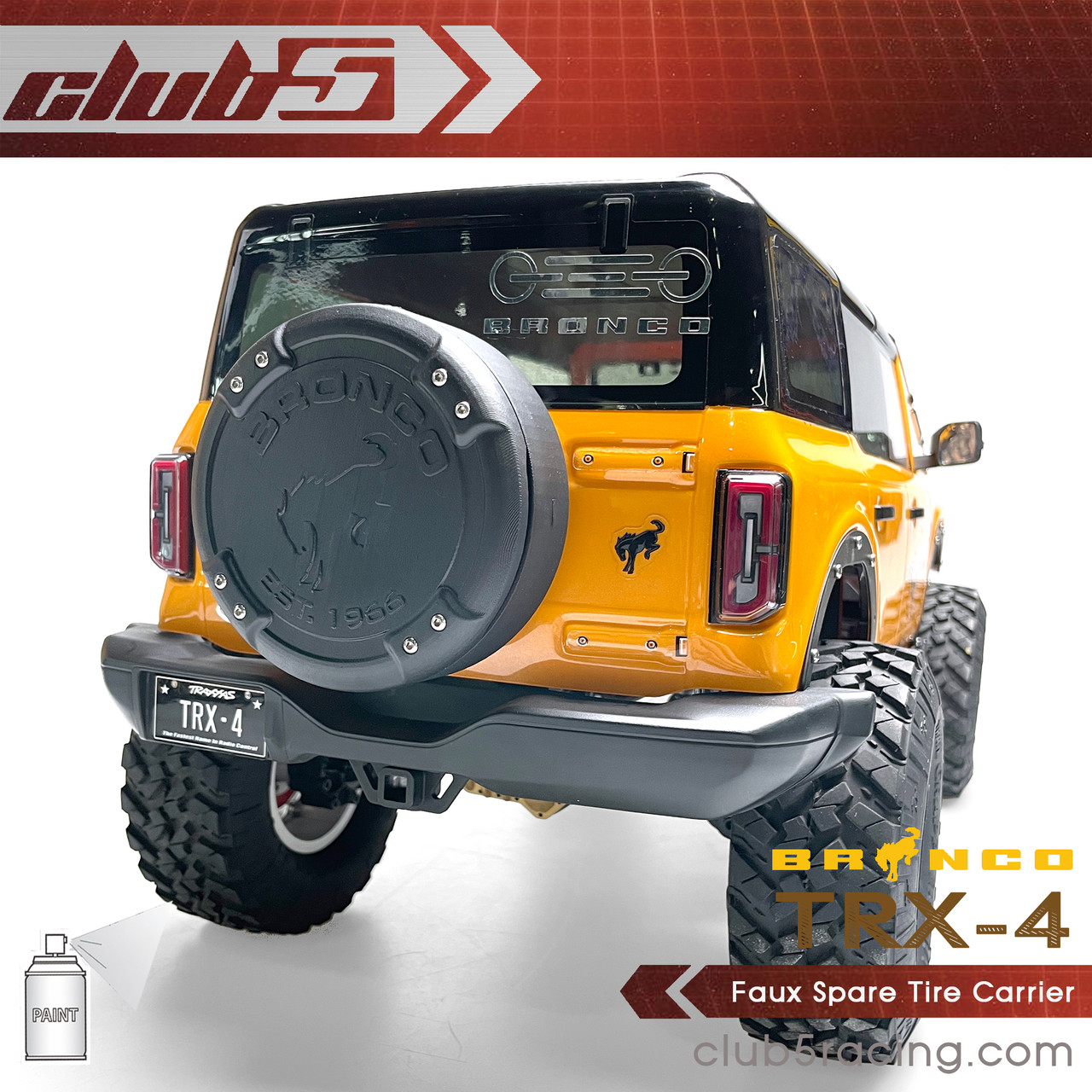 3DP Spare Tire Cover for Traxxas TRX-4 2021 Bronco