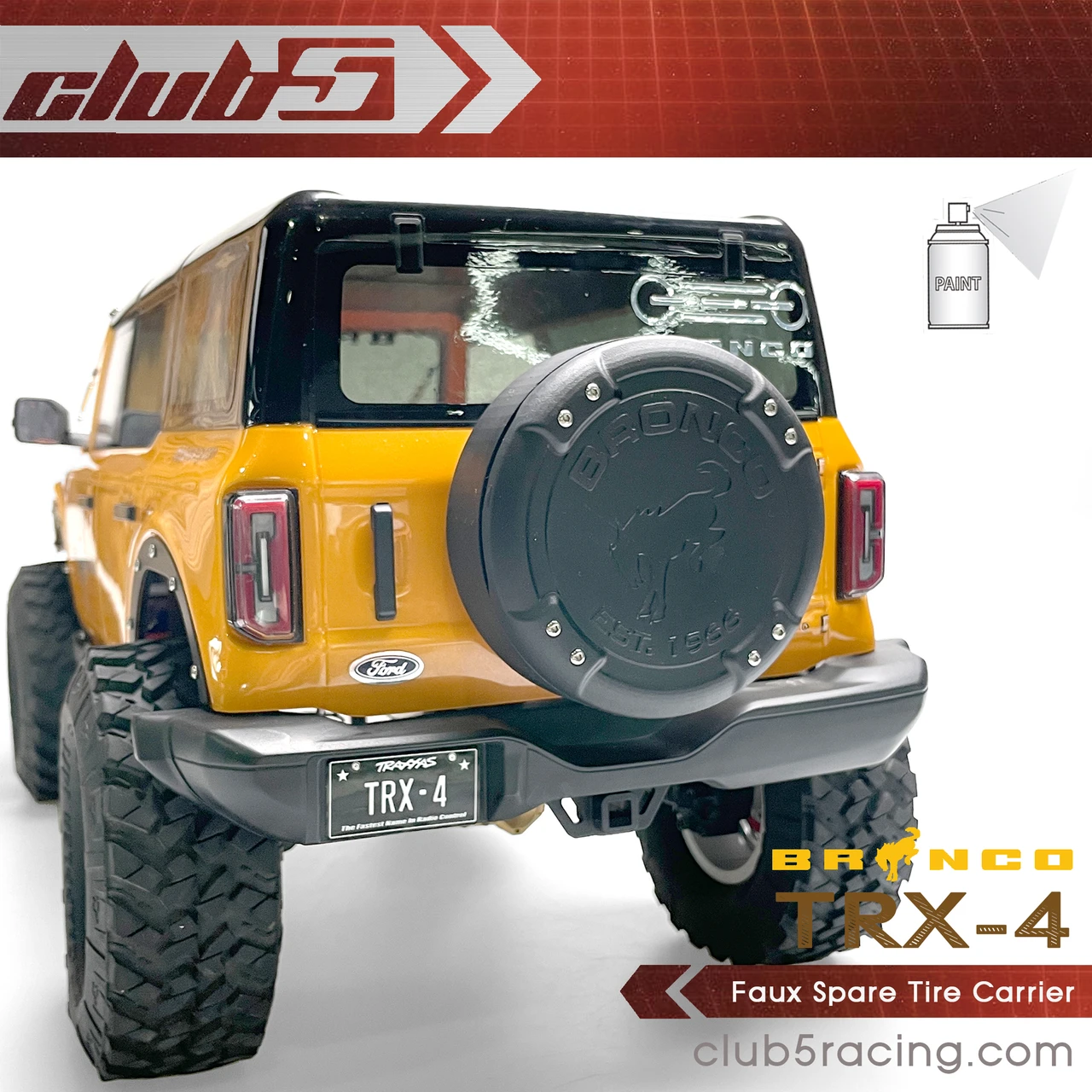 3DP Spare Tire Cover for Traxxas TRX-4 2021 Bronco