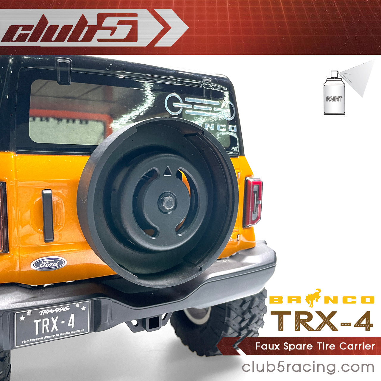 3DP Spare Tire Cover for Traxxas TRX-4 2021 Bronco