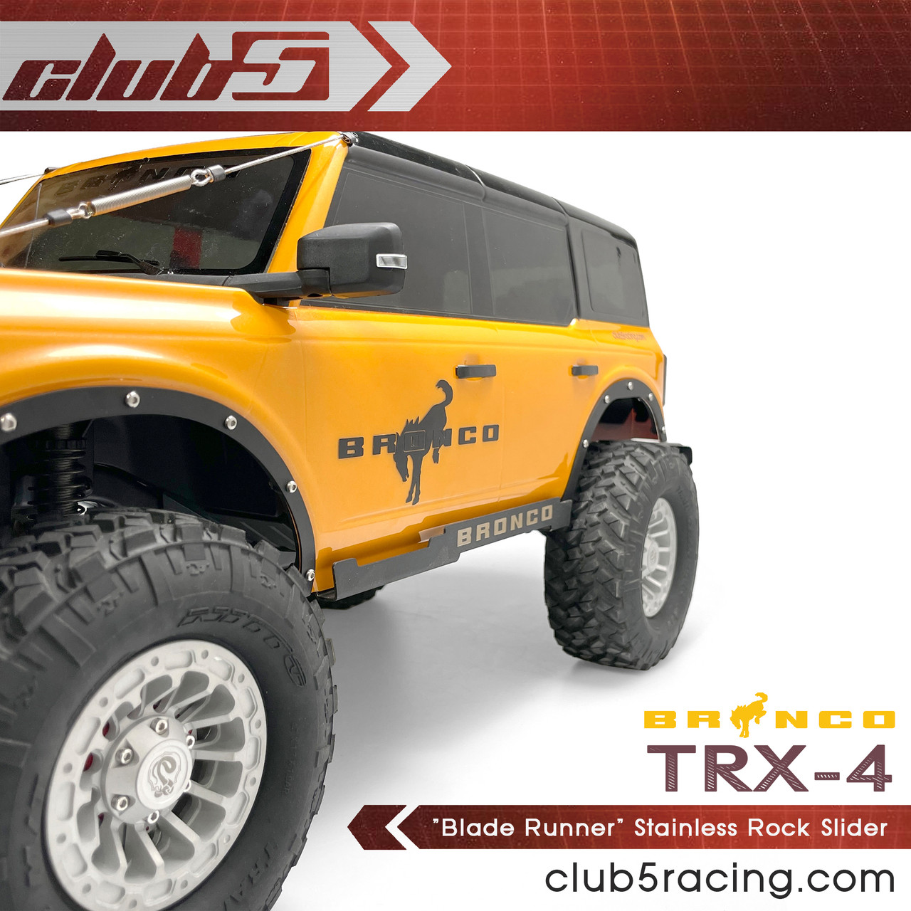  "Blade Runner" Stainless Rock Slider for TRX-4 2021 Ford Bronco