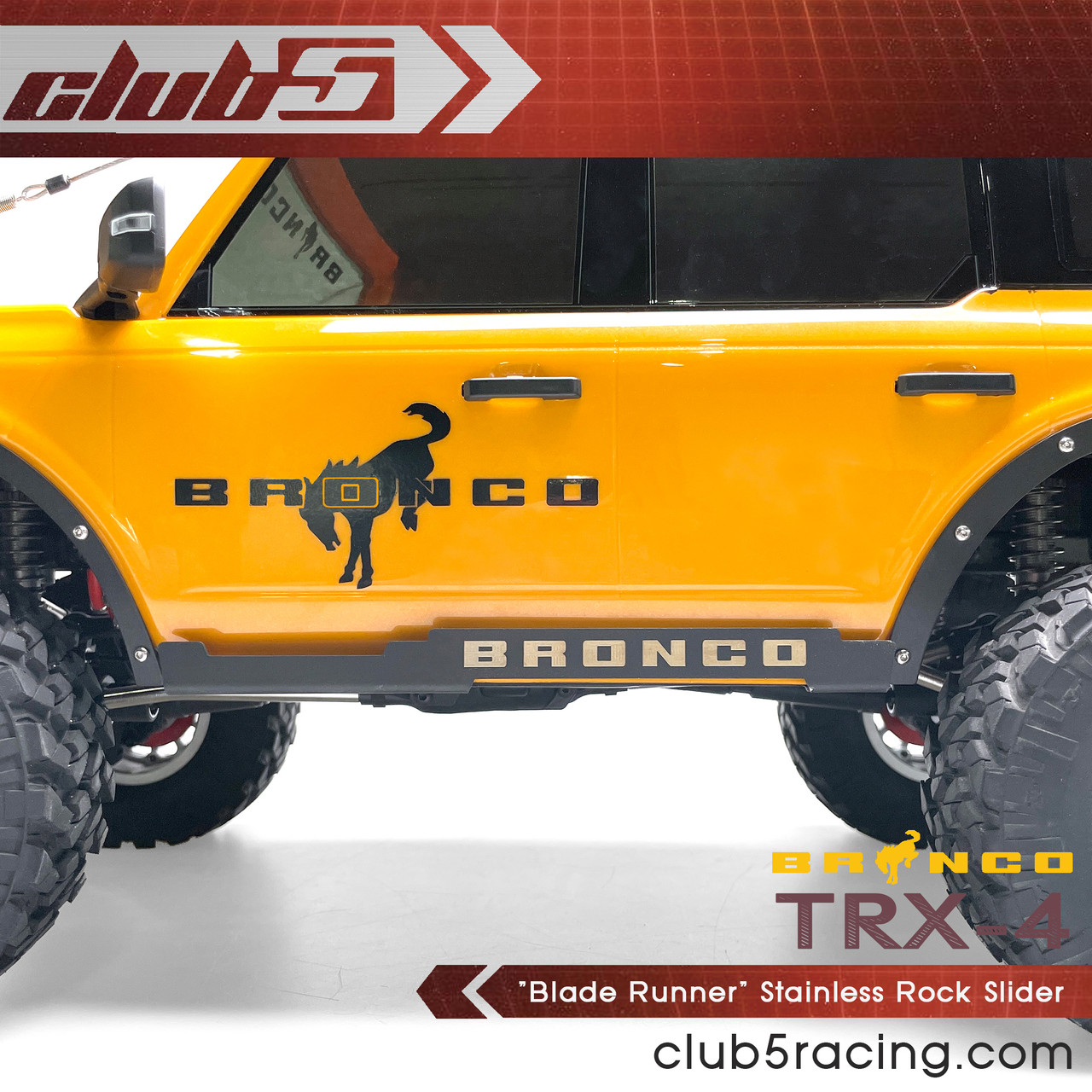  "Blade Runner" Stainless Rock Slider for TRX-4 2021 Ford Bronco