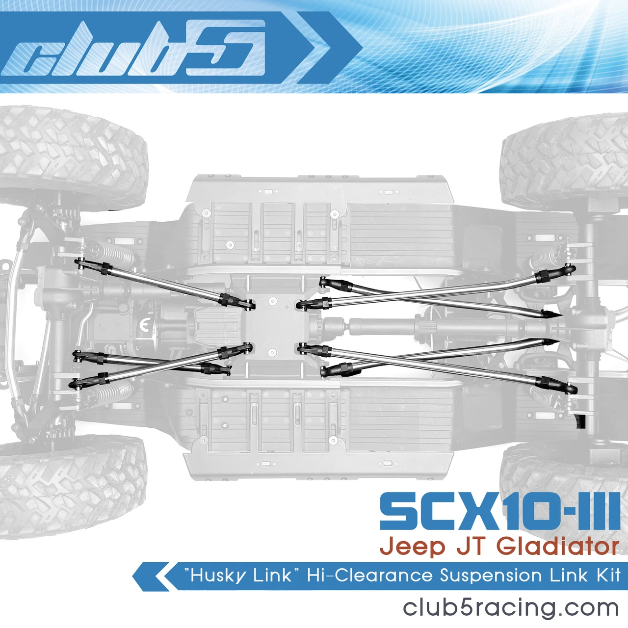"Husky Link" HD M4 Hi-Clearance Suspension Links for SCX10 III JT Gladiator