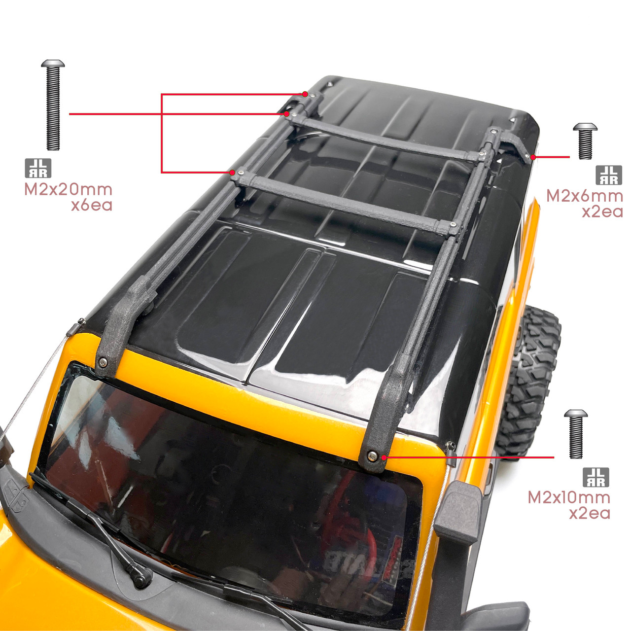 Rooftop Luggage Rail for Traxxas TRX-4 2021 Bronco