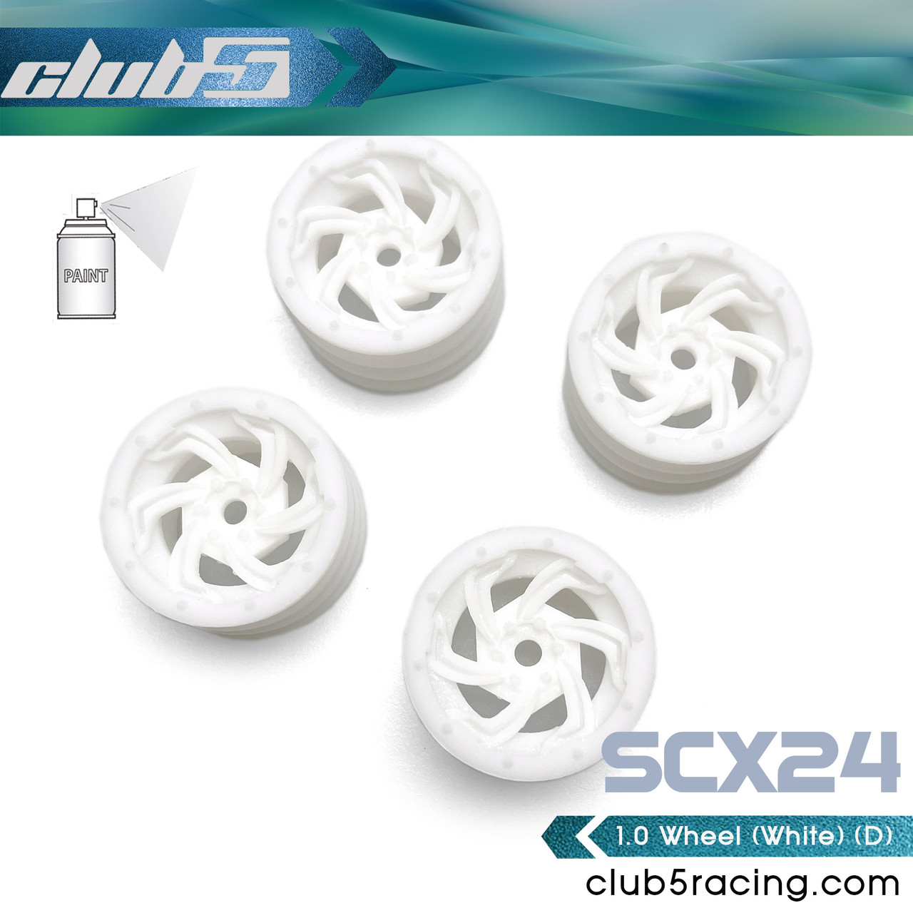 1/24 Scale 1.0 Custom Wheels ( D ) for SCX24 ( 4 Pcs Set, 7mm Hex )