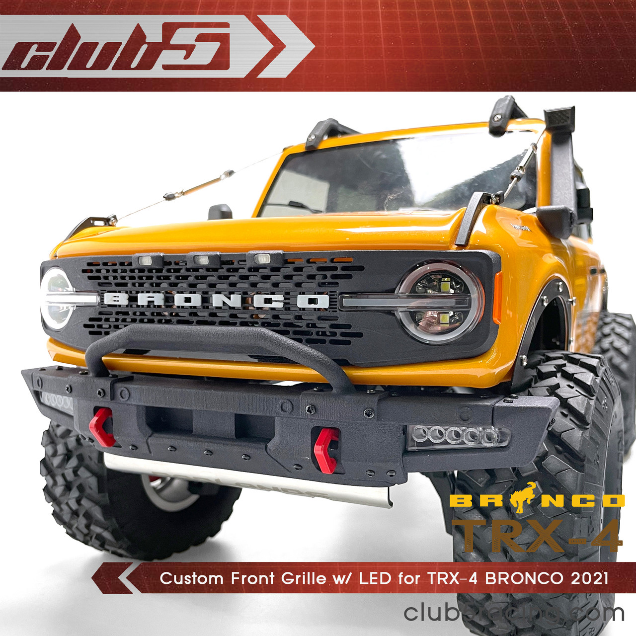 Custom Front Grille w/ LED for TRX-4 2021 Ford Bronco