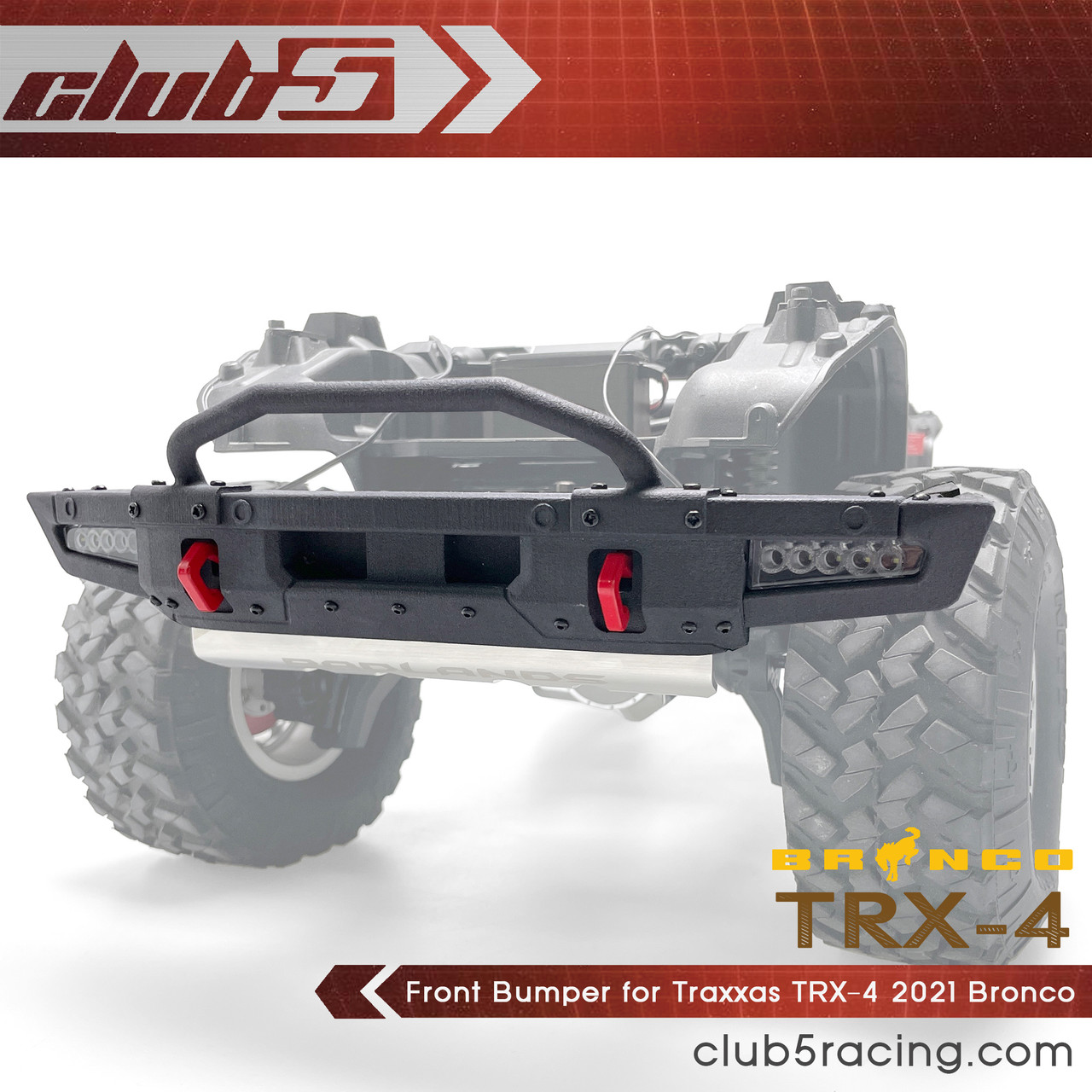 Custom Scale Front Bumper w/ LED for TRX-4 2021 Ford Bronco