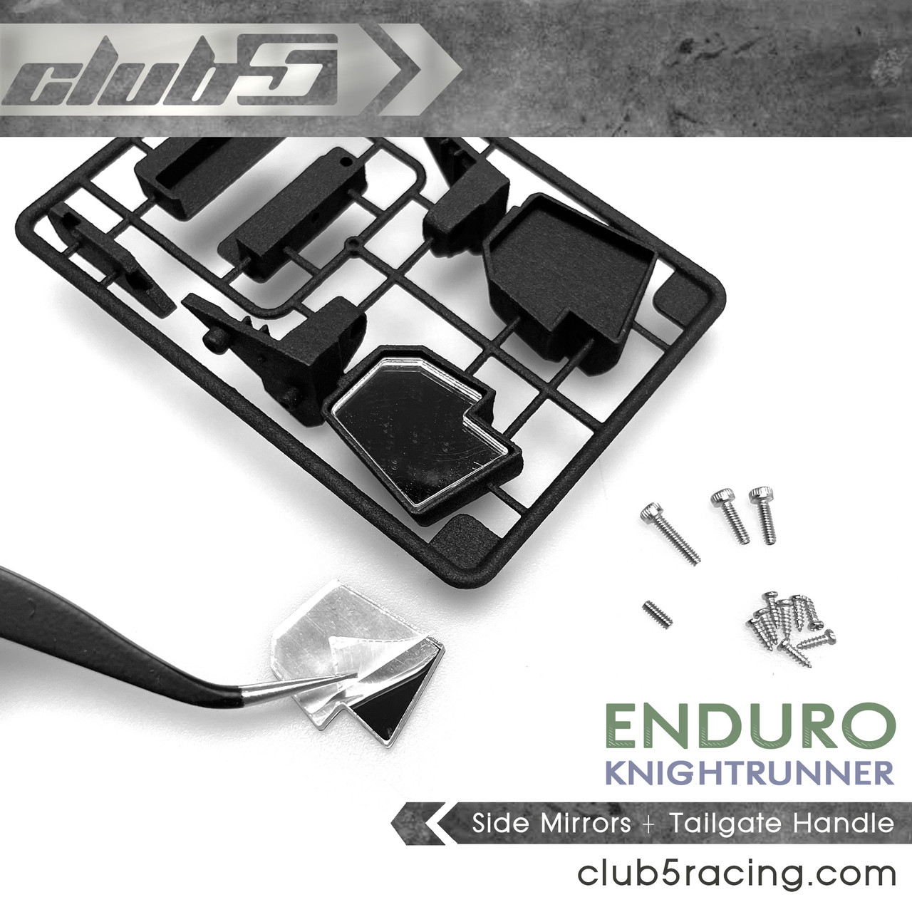 Foldable Side Mirror / Tailgate Handle for Element RC Knightrunner