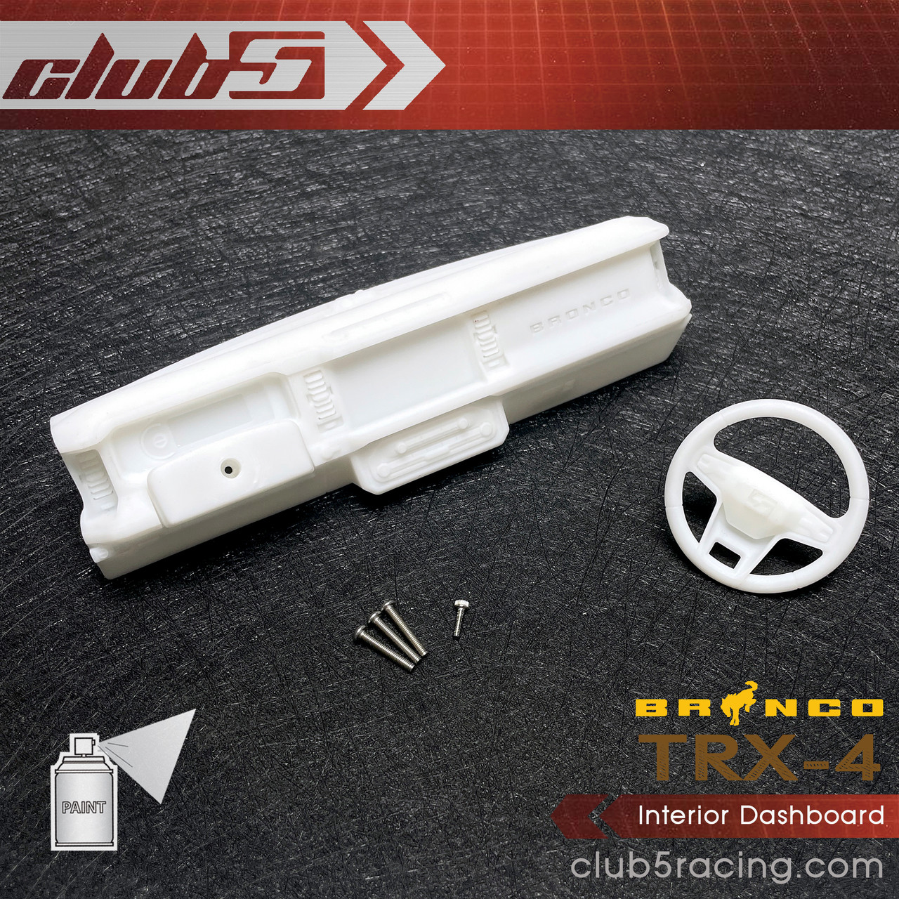 Scale Front Interior Dash Panel for TRX-4 2021 Ford Bronco