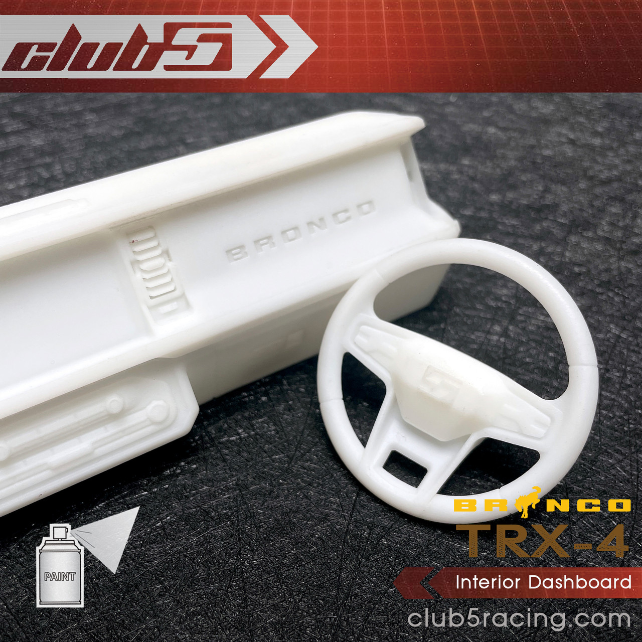 Scale Front Interior Dash Panel for TRX-4 2021 Ford Bronco