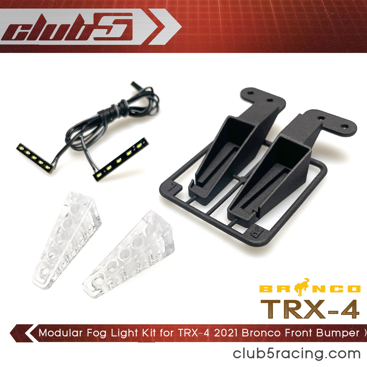Modular Fog Light Kit ( 10 LEDs ) for Traxxas TRX-4 2021 Bronco Front Bumper
