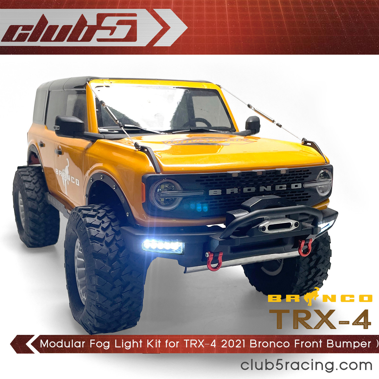 Modular Fog Light Kit ( 10 LEDs ) for Traxxas TRX-4 2021 Bronco Front Bumper