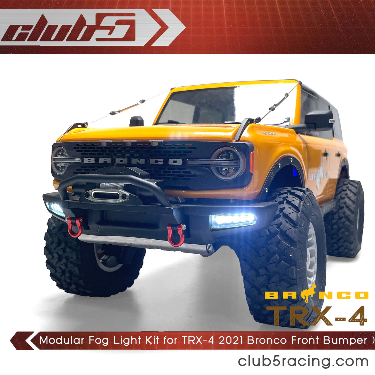 Modular Fog Light Kit ( 10 LEDs ) for Traxxas TRX-4 2021 Bronco Front Bumper