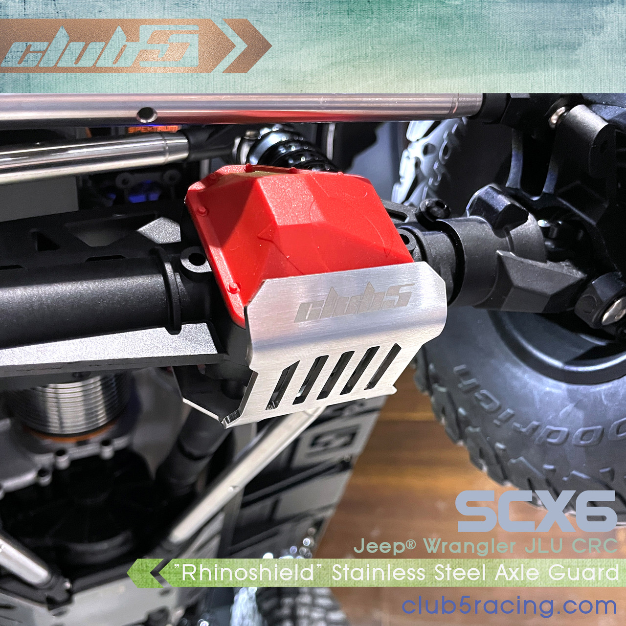 "Rhinoshield" Front / Rear HD Axle Guards For Axial SCX6 Jeep JLU Wrangler