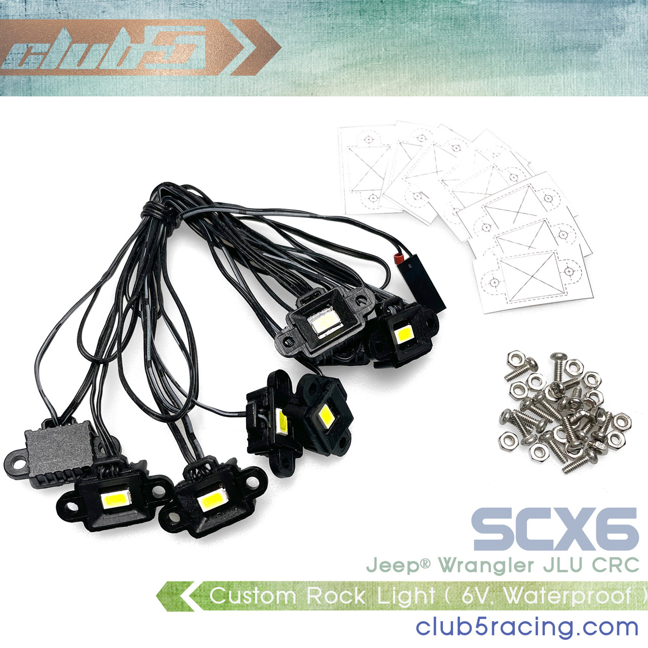 Waterproof Rock Light ( 6V ) For Axial SCX6 Jeep JLU Wrangler