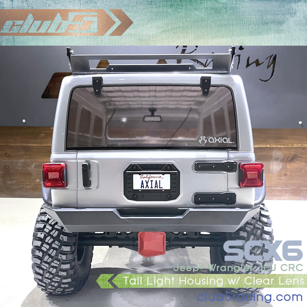 Scale Tail Light Housing w/ Lens for SCX6 Jeep Wrangler