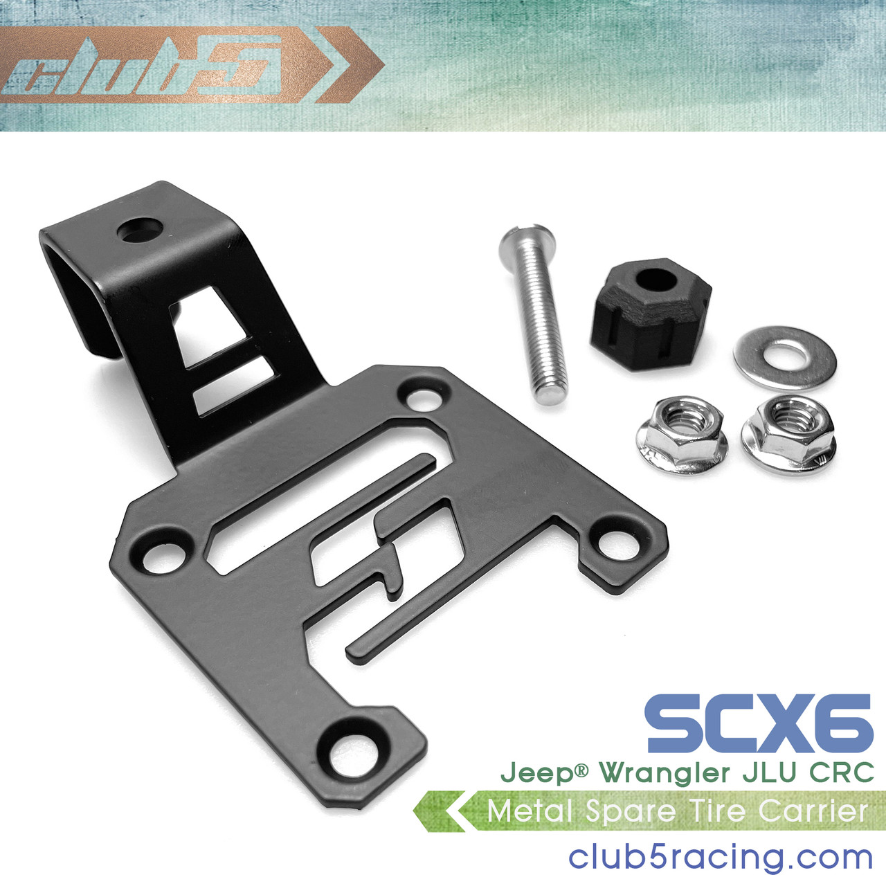 Stainless Spare Tire Carrier for SCX6 Jeep JLU Wrangler