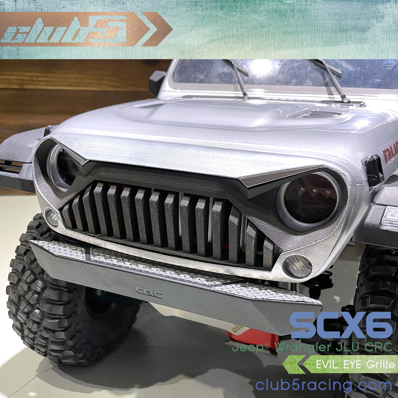 Front "Evil Eye" Grille Overlay  for SCX6 Jeep JLU Wrangler