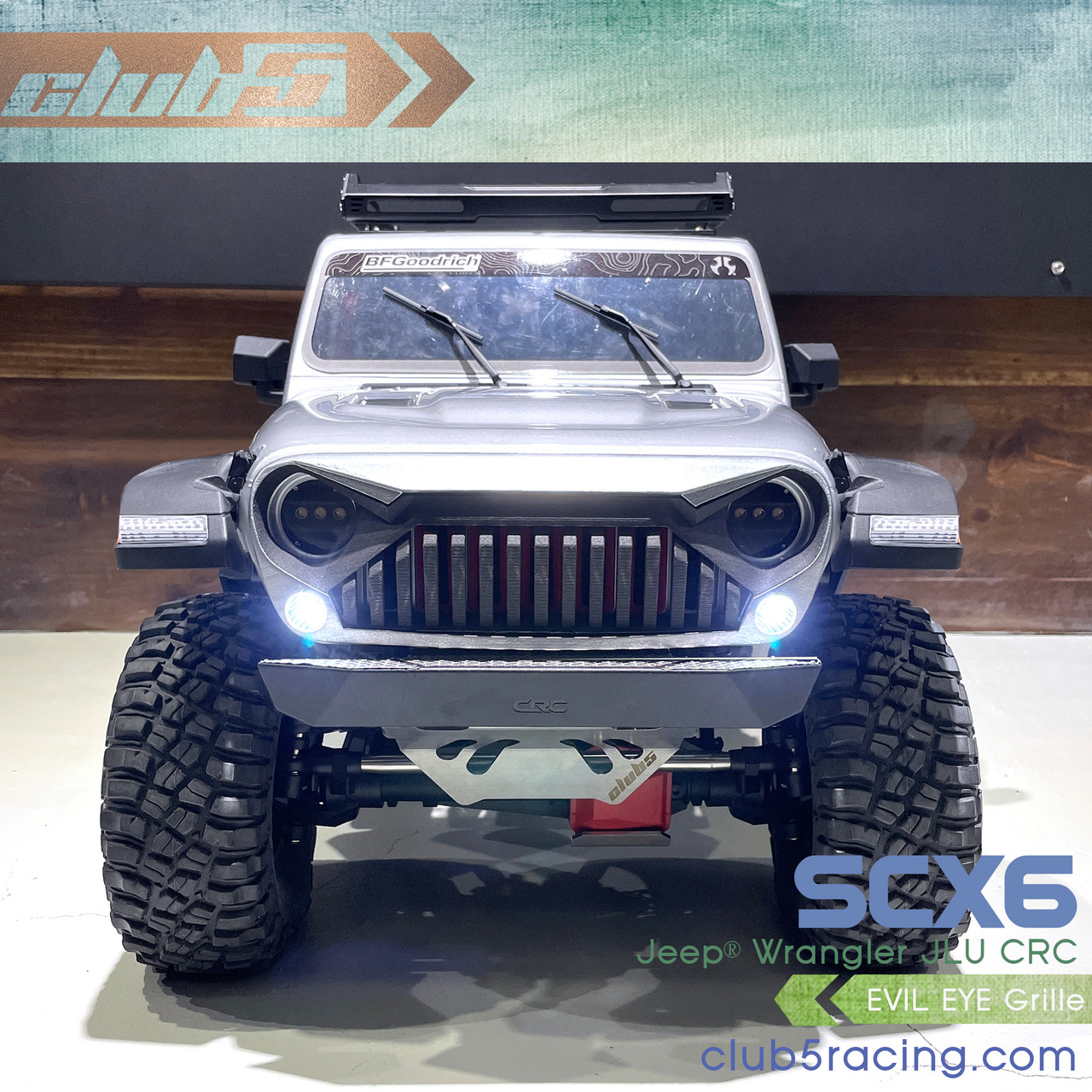 Front "Evil Eye" Grille Overlay  for SCX6 Jeep JLU Wrangler