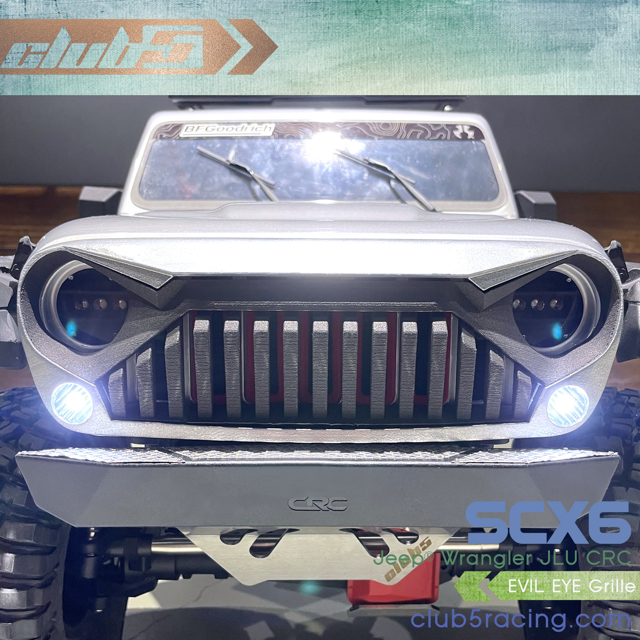 Front "Evil Eye" Grille Overlay  for SCX6 Jeep JLU Wrangler