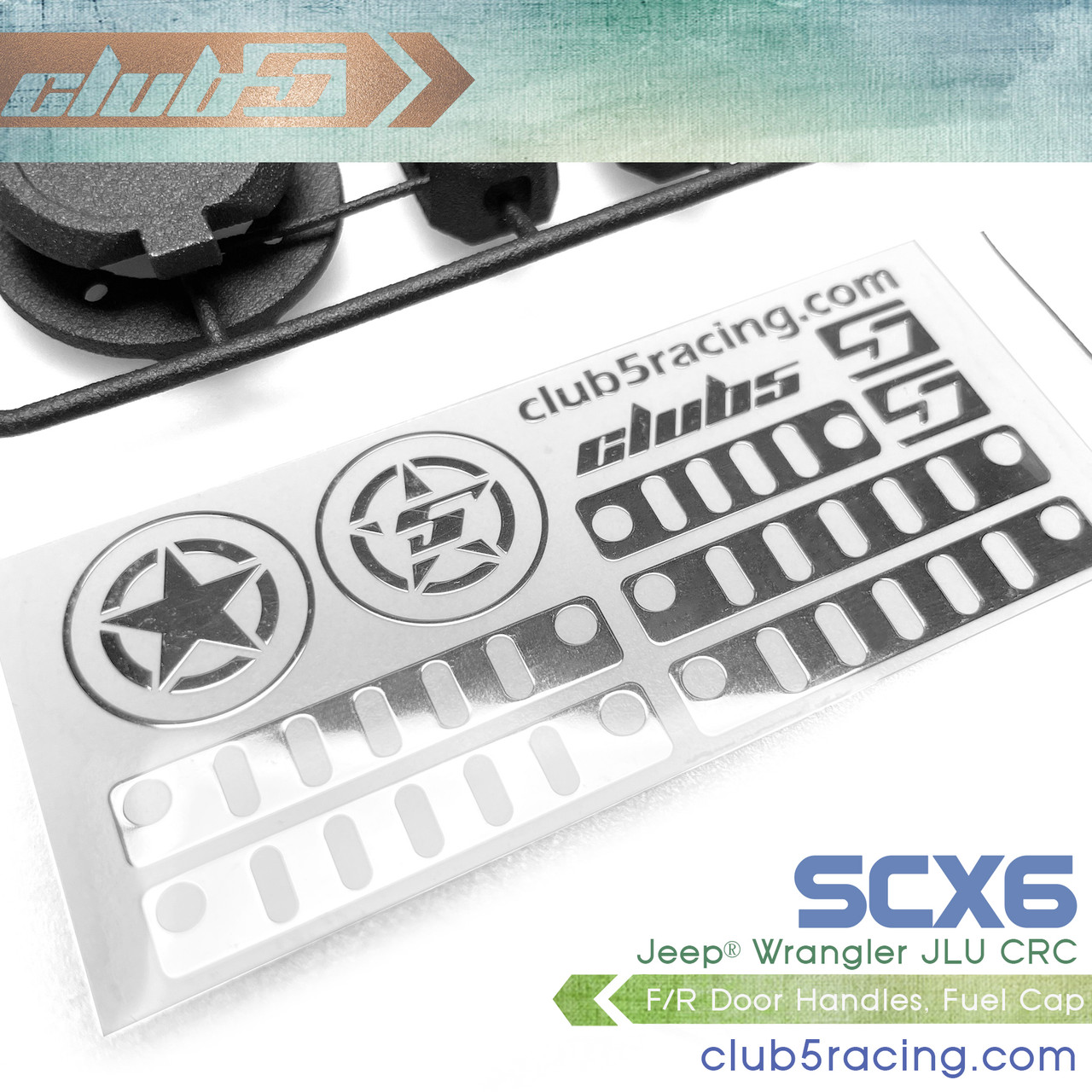Custom Fuel Cap / Door Handles for Axial SCX6 Jeep JLU Wrangler