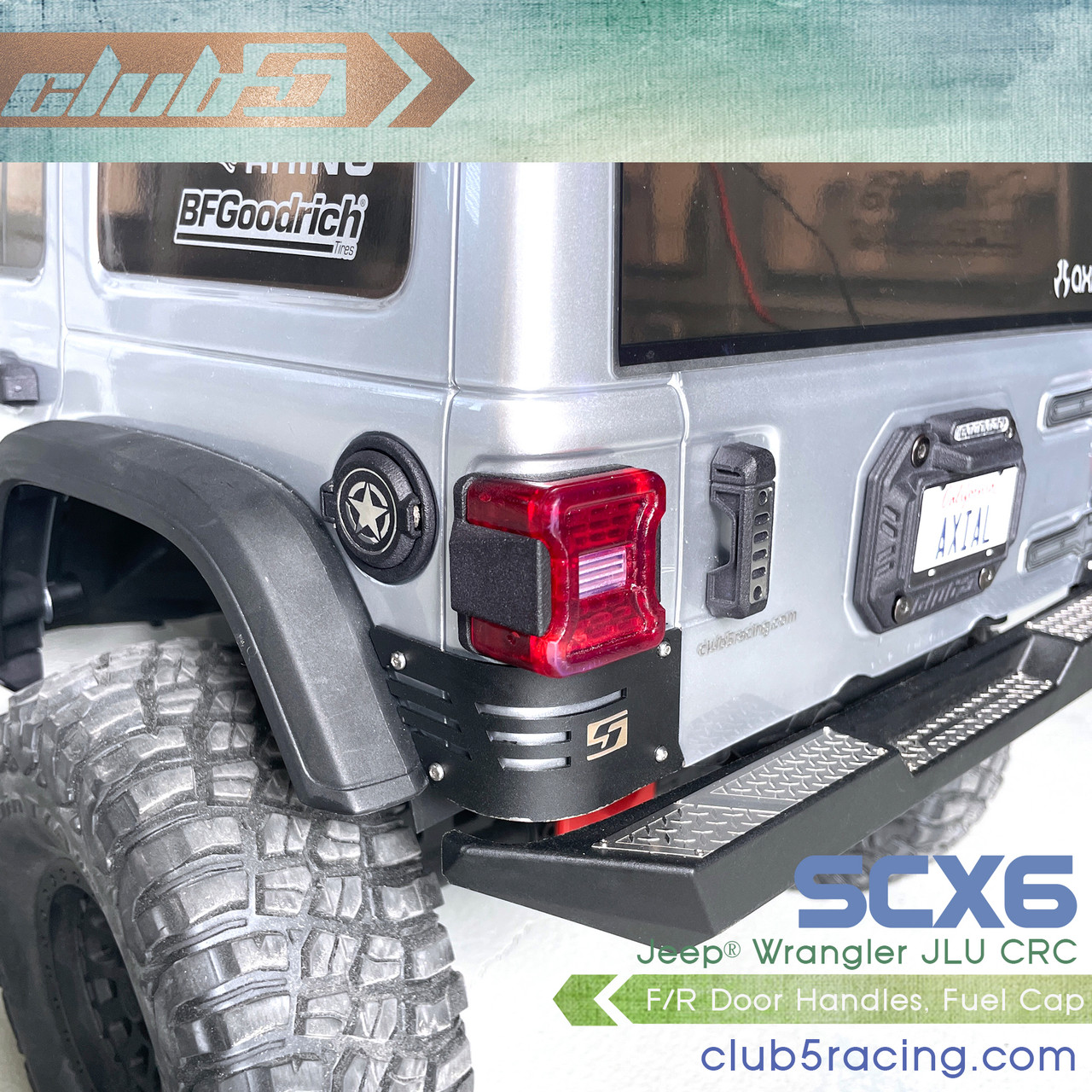 Custom Fuel Cap / Door Handles for Axial SCX6 Jeep JLU Wrangler