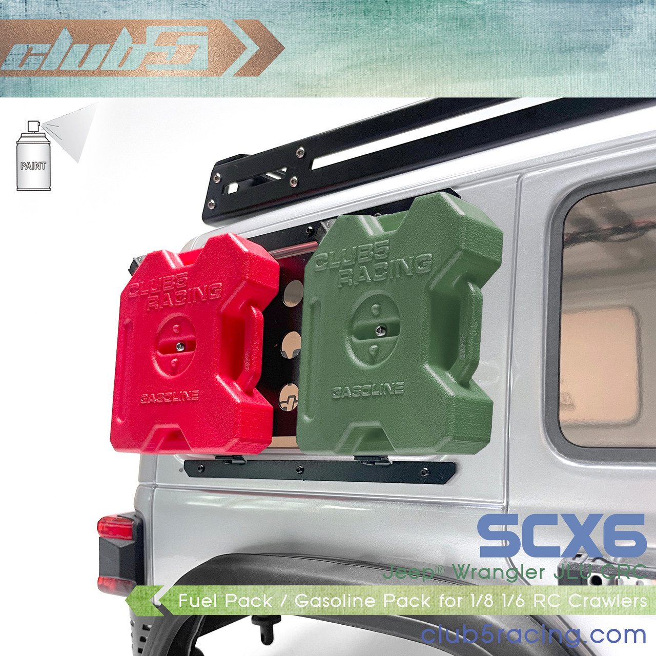 1/6 Scale Fuel Container for Axial SCX6 Jeep JLU Wrangler
