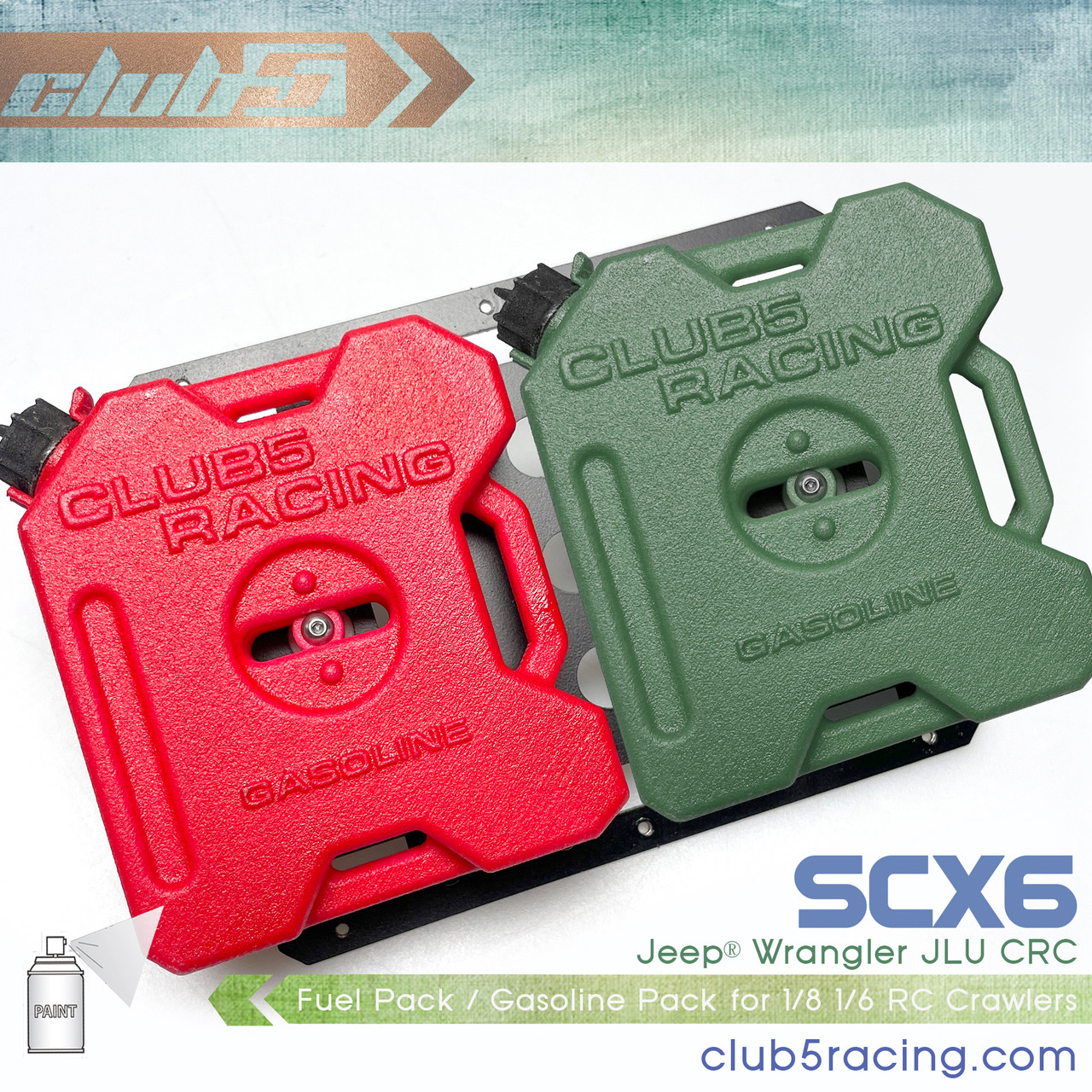 1/6 Scale Fuel Container for Axial SCX6 Jeep JLU Wrangler