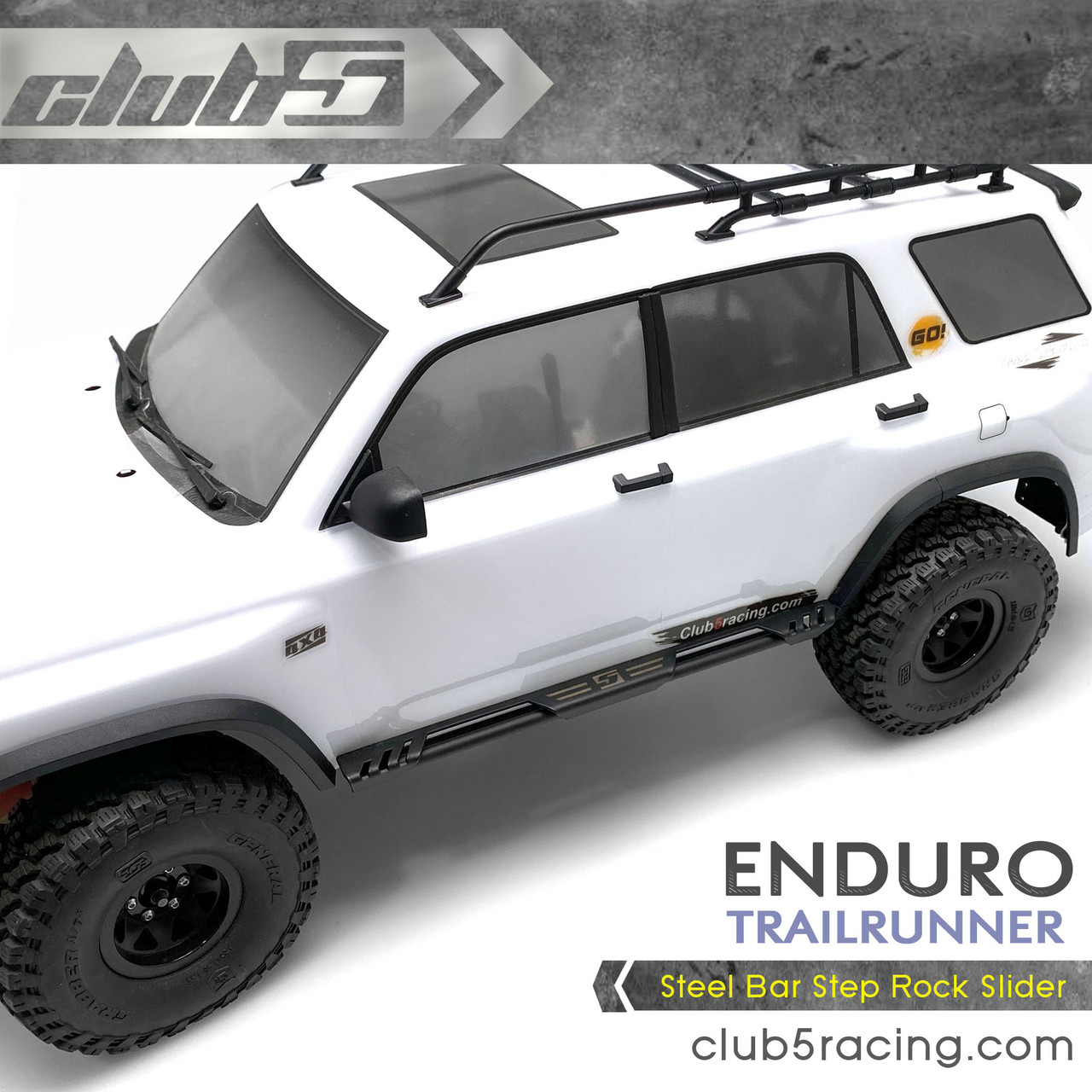 Steel Bar Step Rock Slider for Element RC Knightrunner / Trailrunner