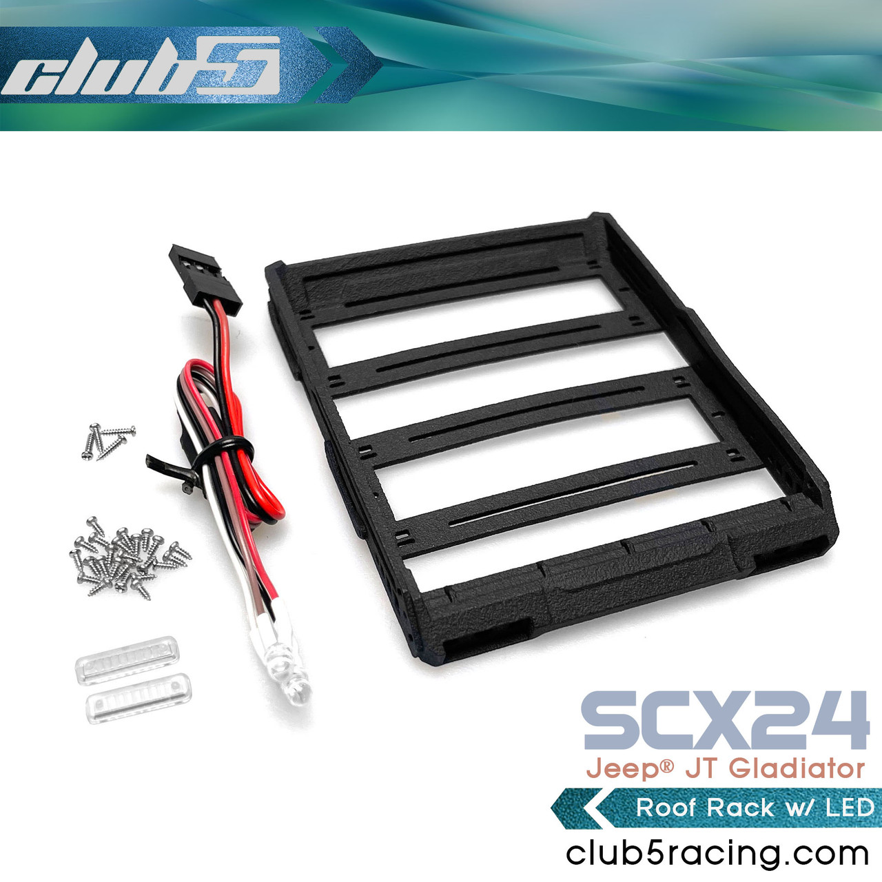 Roof Rack w/ LED Spot Light for Axial SCX24 Jeep Gladiator
