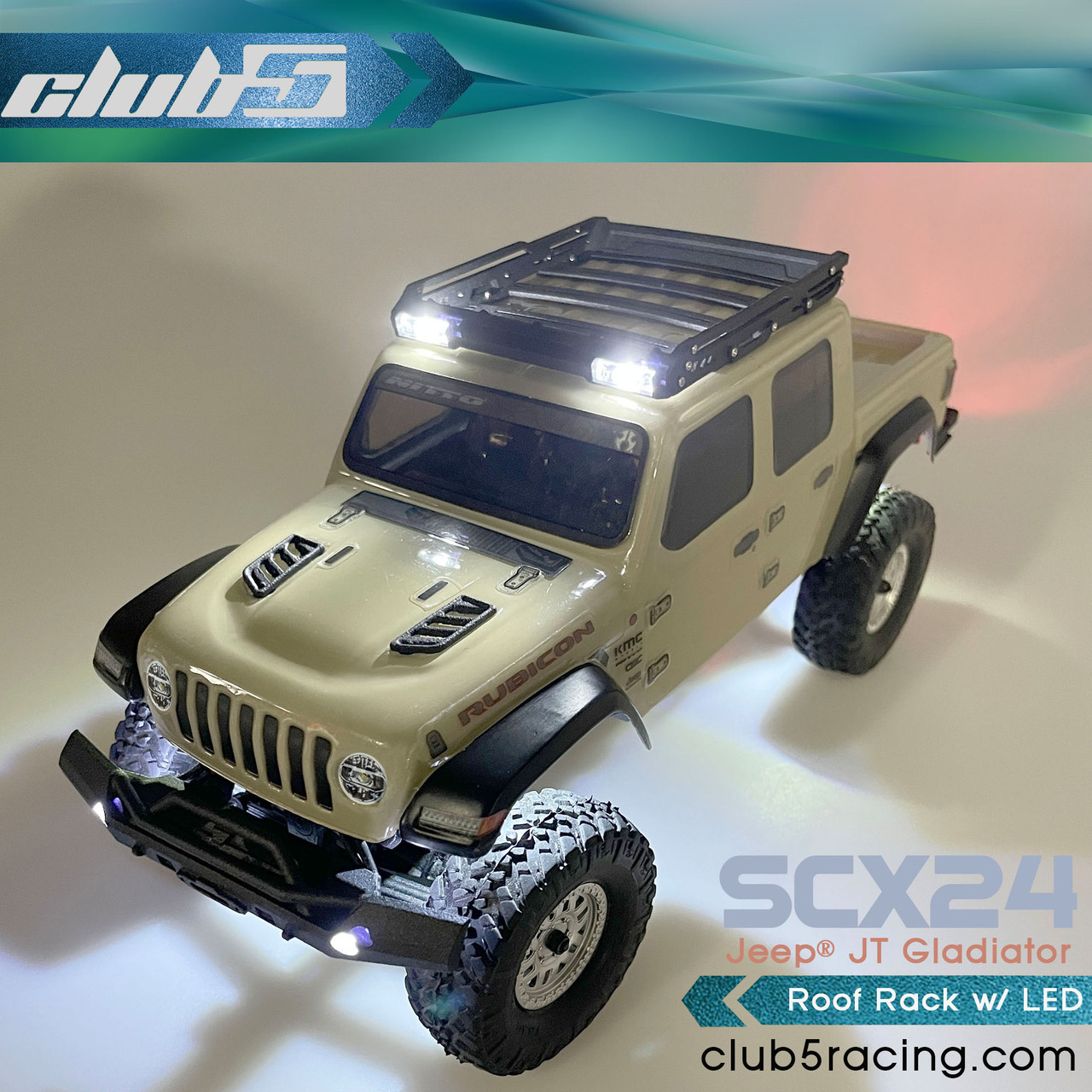 Roof Rack w/ LED Spot Light for Axial SCX24 Jeep Gladiator