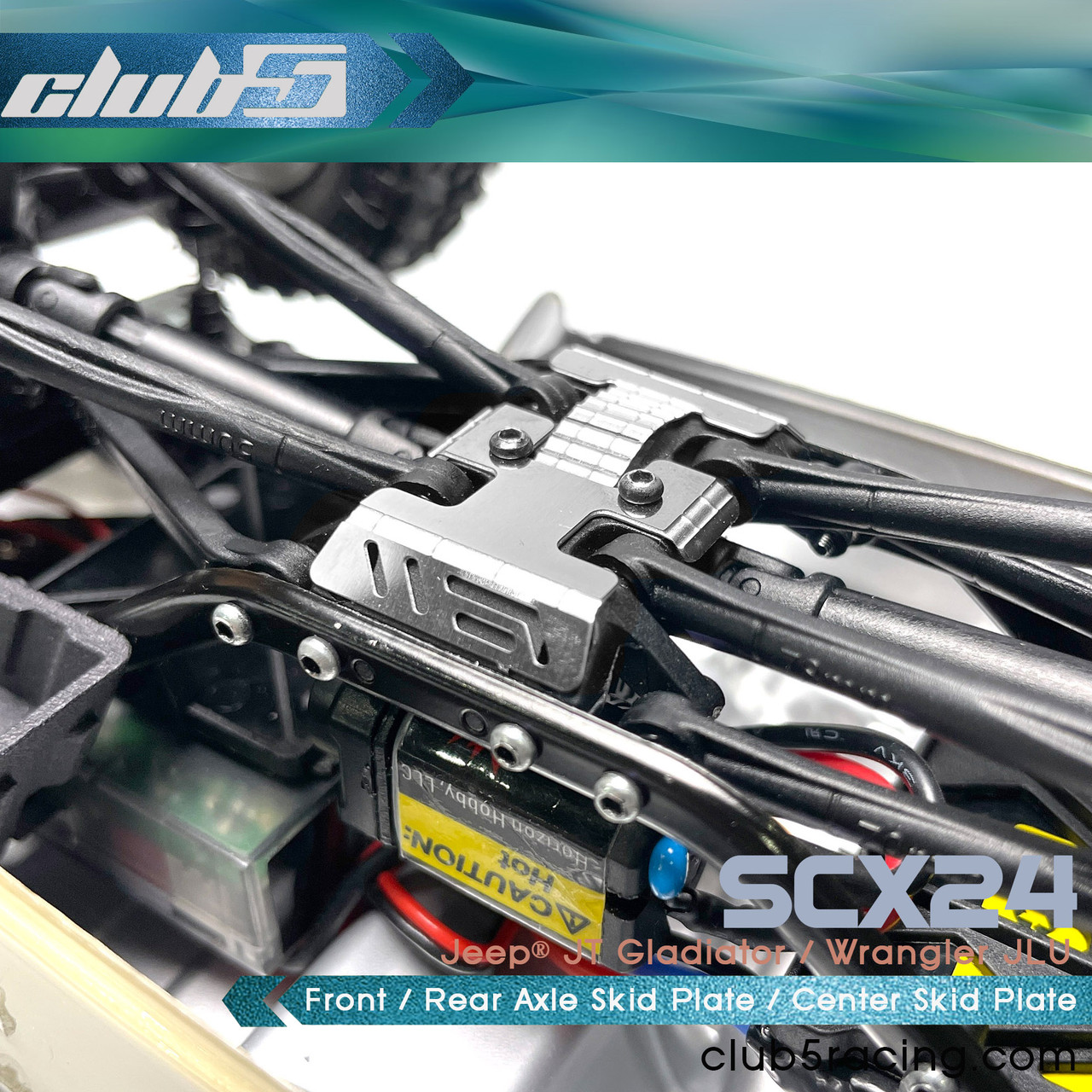 Stainless Steel Front / Rear Axle / Center Skid Plate for Axial SCX24