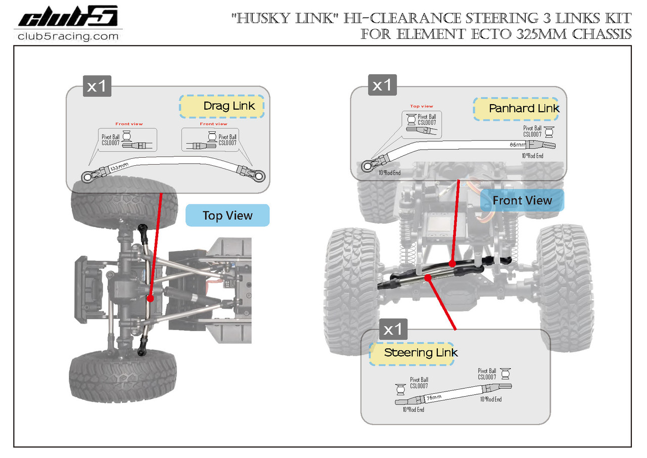 "Husky Link "Hi-Clearance Suspension Links for Enduro ECTO