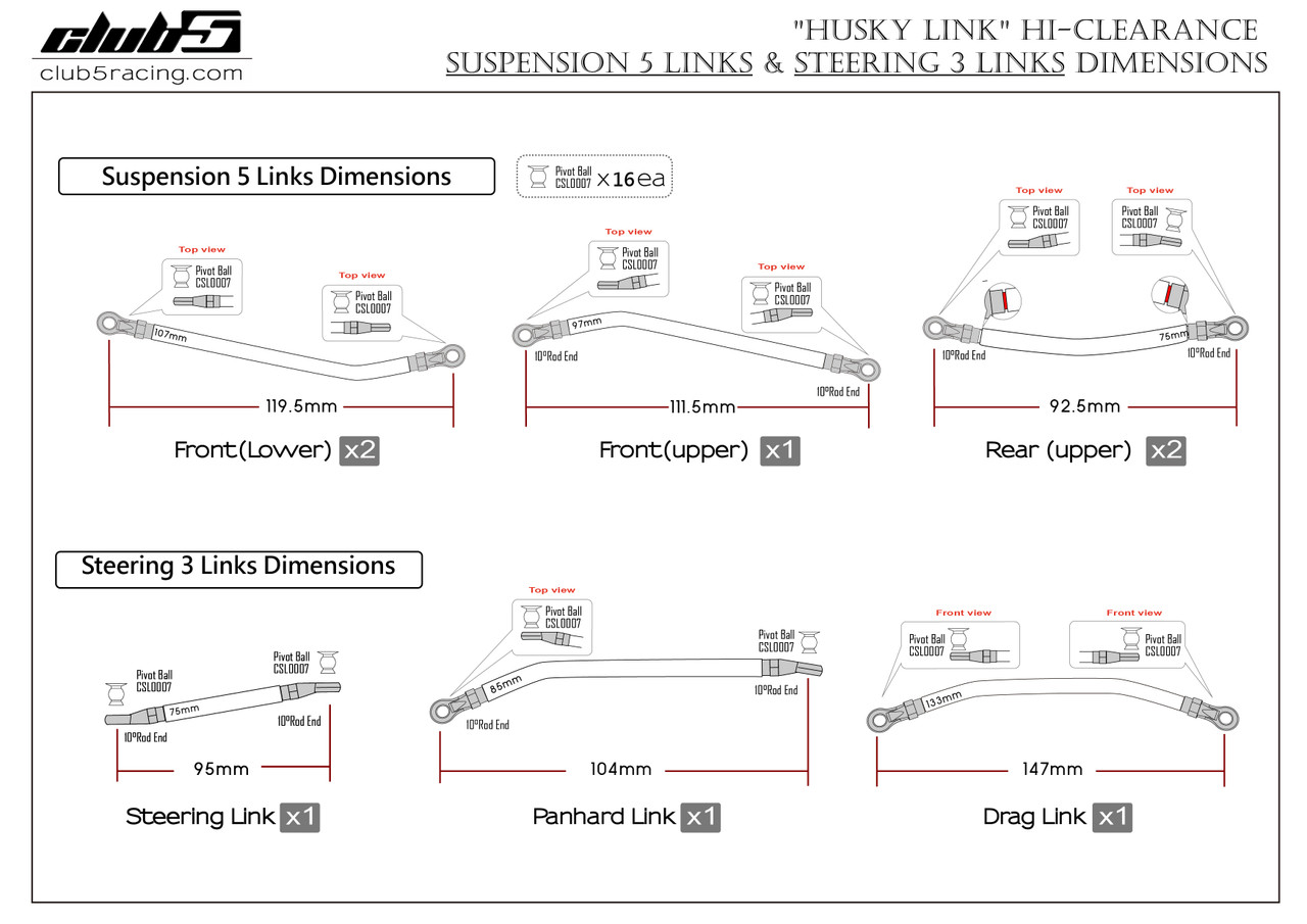 "Husky Link "Hi-Clearance Suspension Links for Enduro ECTO