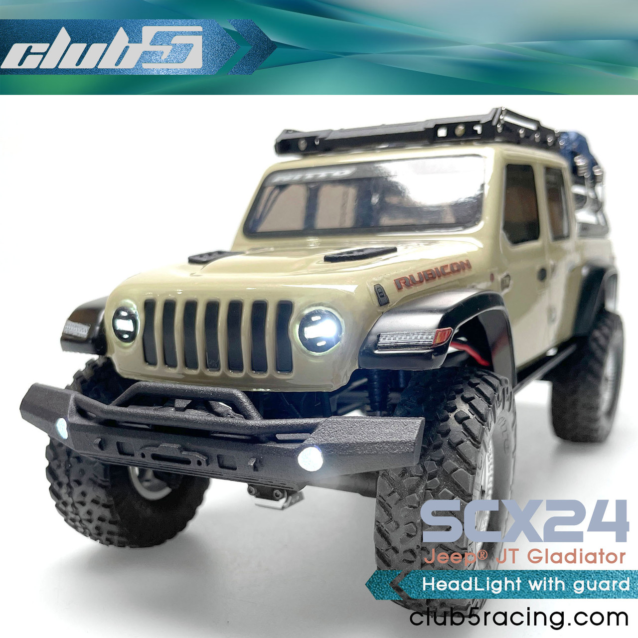 Head Light with guard for Axial SCX24 Jeep Gladiator