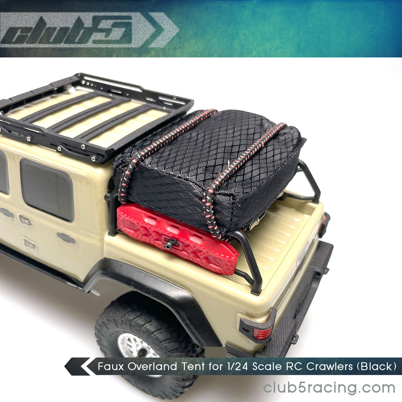 Faux Overland Tent for 1/24 Scale RC Crawlers (Black)