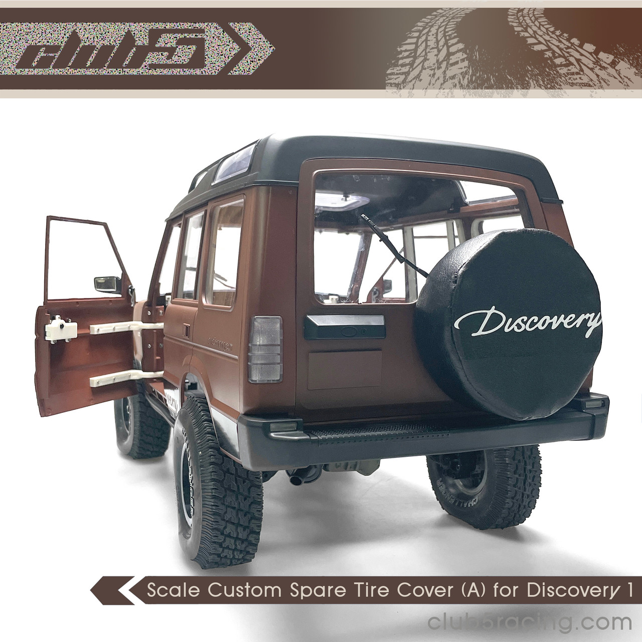 Scale Custom Spare Tire Cover (A) for Discovery 1 Hard ABS Body