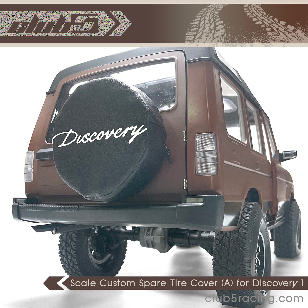 Scale Custom Spare Tire Cover (A) for Discovery 1 Hard ABS Body