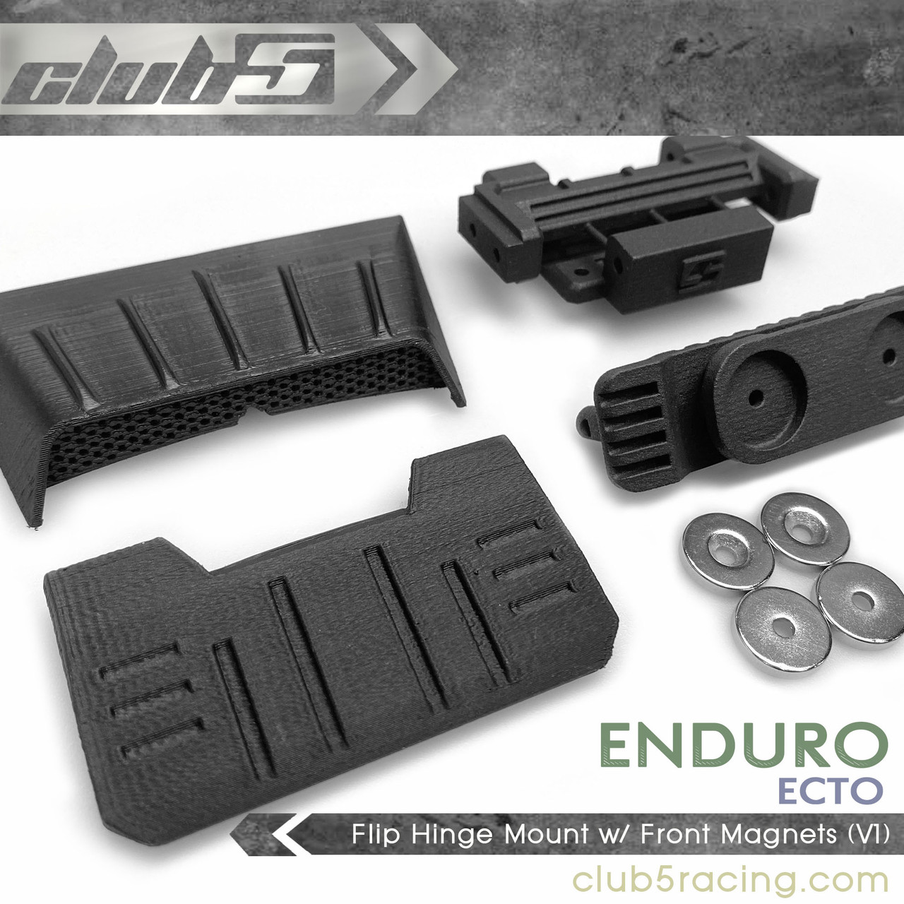 Flip Hinge Mount w/ Front Magnets (V1) for Enduro Ecto Trail Truck