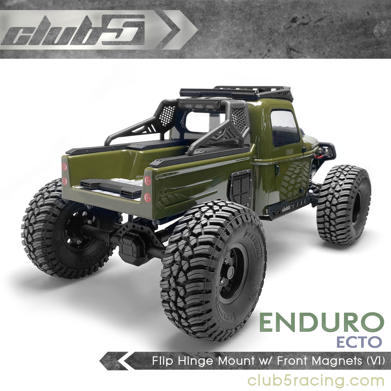 Flip Hinge Mount w/ Front Magnets (V1) for Enduro Ecto Trail Truck