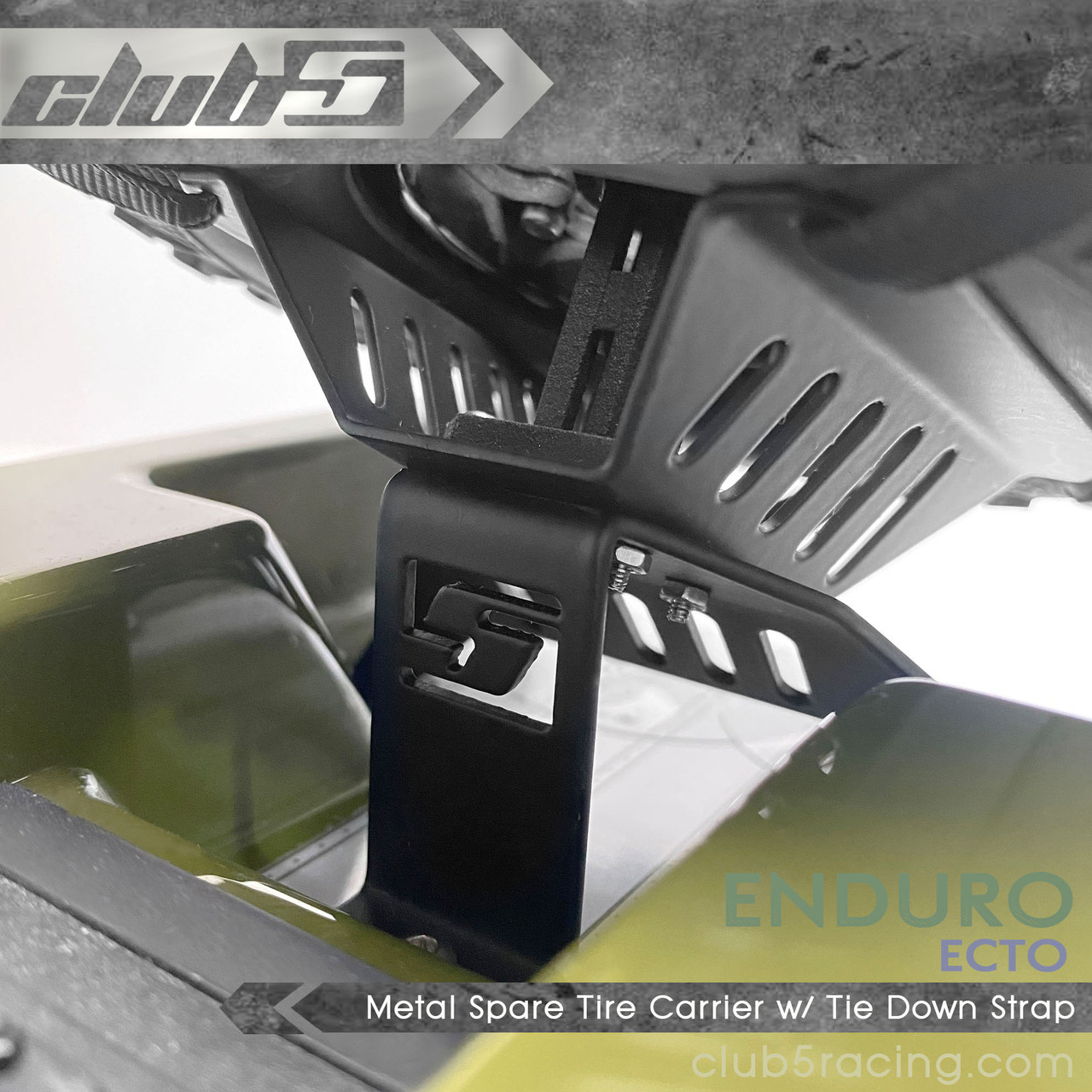Metal Spare Tire Carrier w/ Tie Down Strap for Enduro ECTO/ZUUL