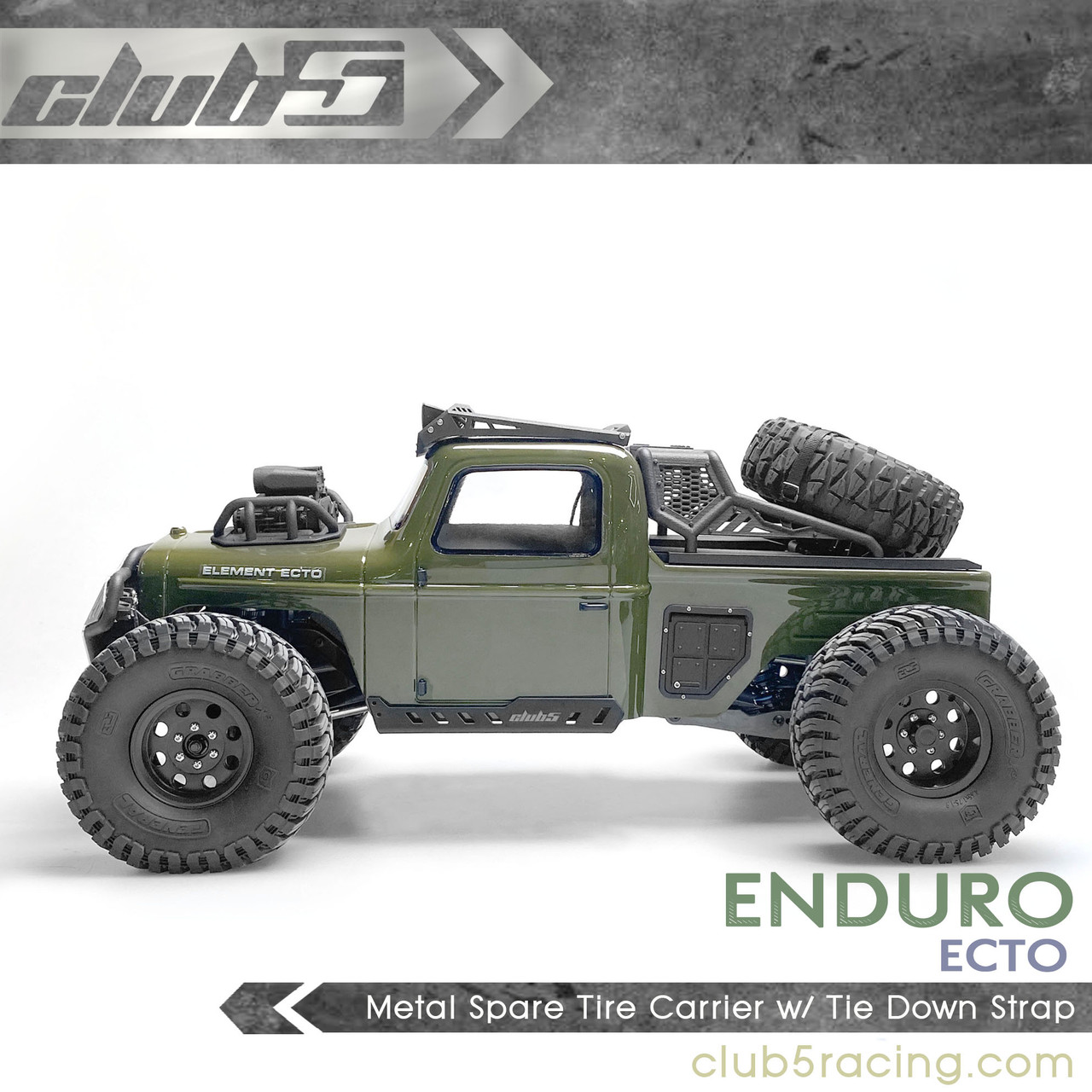 Metal Spare Tire Carrier w/ Tie Down Strap for Enduro ECTO/ZUUL