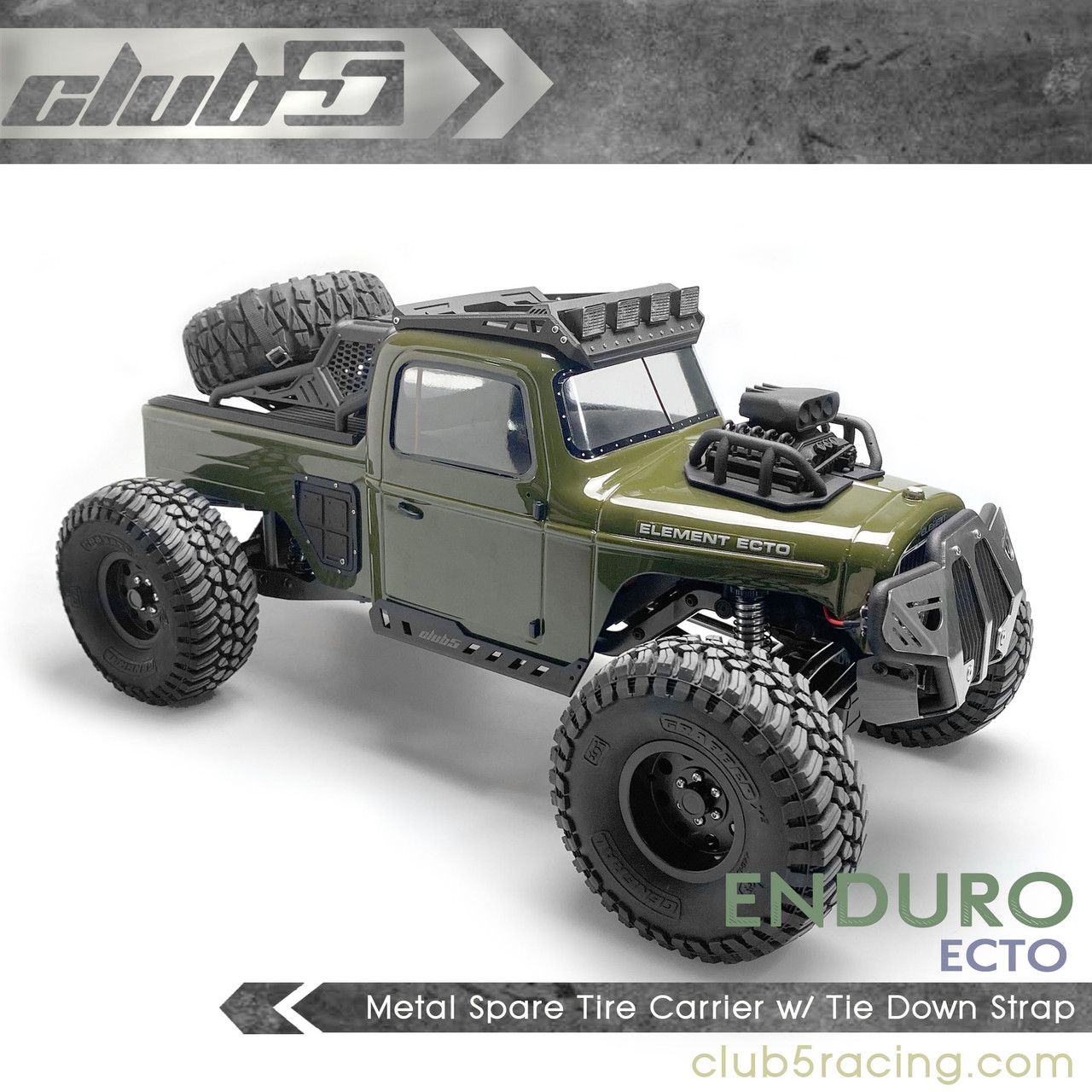Metal Spare Tire Carrier w/ Tie Down Strap for Enduro ECTO/ZUUL