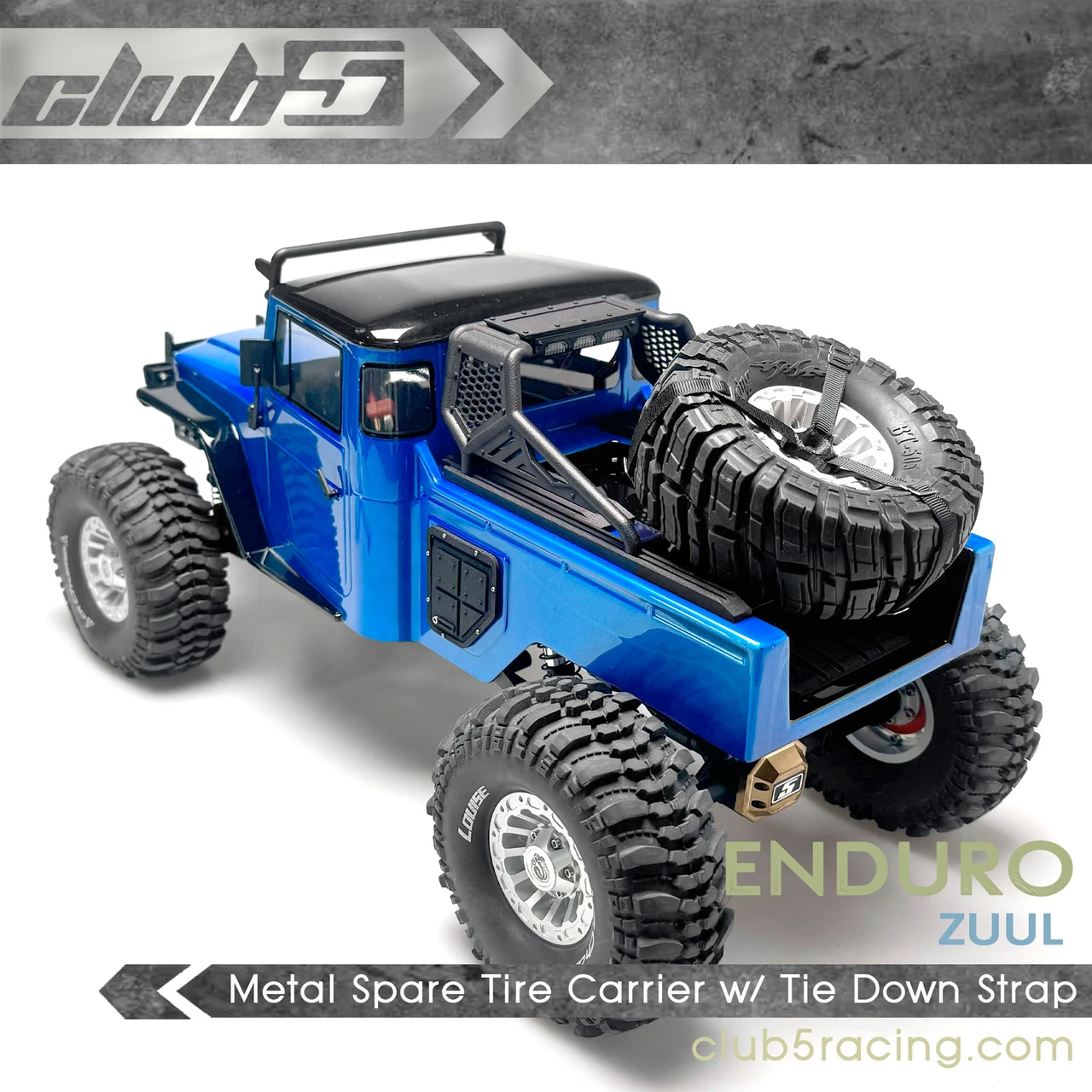Metal Spare Tire Carrier w/ Tie Down Strap for Enduro ECTO/ZUUL