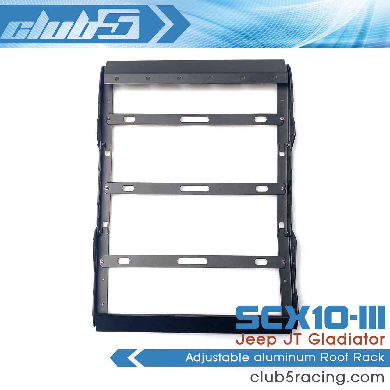 Adjustable aluminum Roof Rack for SCX10III Jeep JT Gladiator