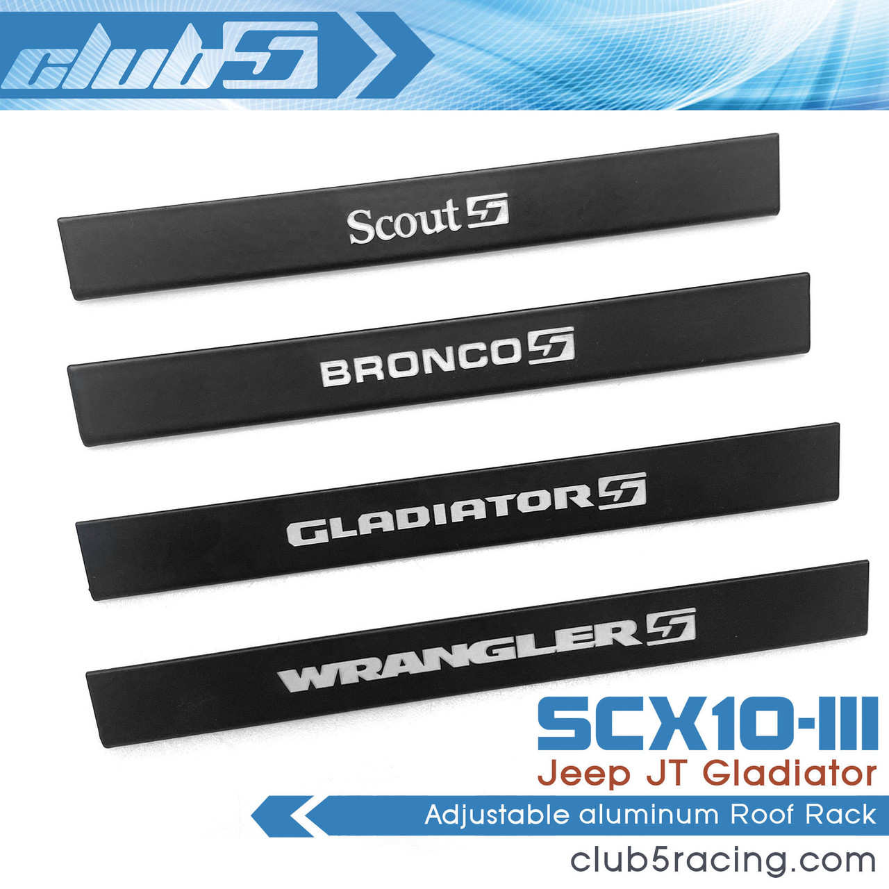 Adjustable aluminum Roof Rack for SCX10III Jeep JT Gladiator
