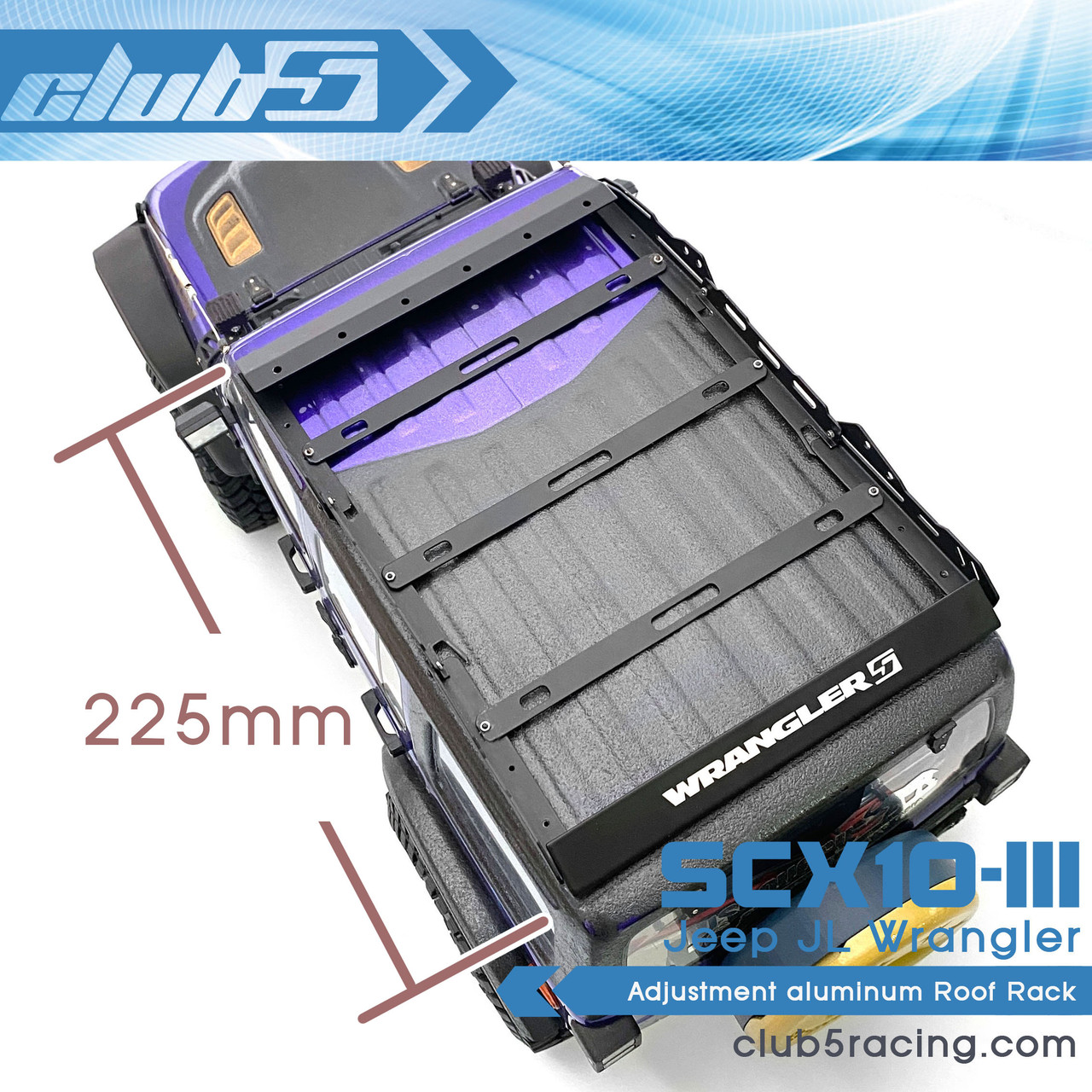 Adjustable aluminum Roof Rack for SCX10III Jeep JL Wrangler