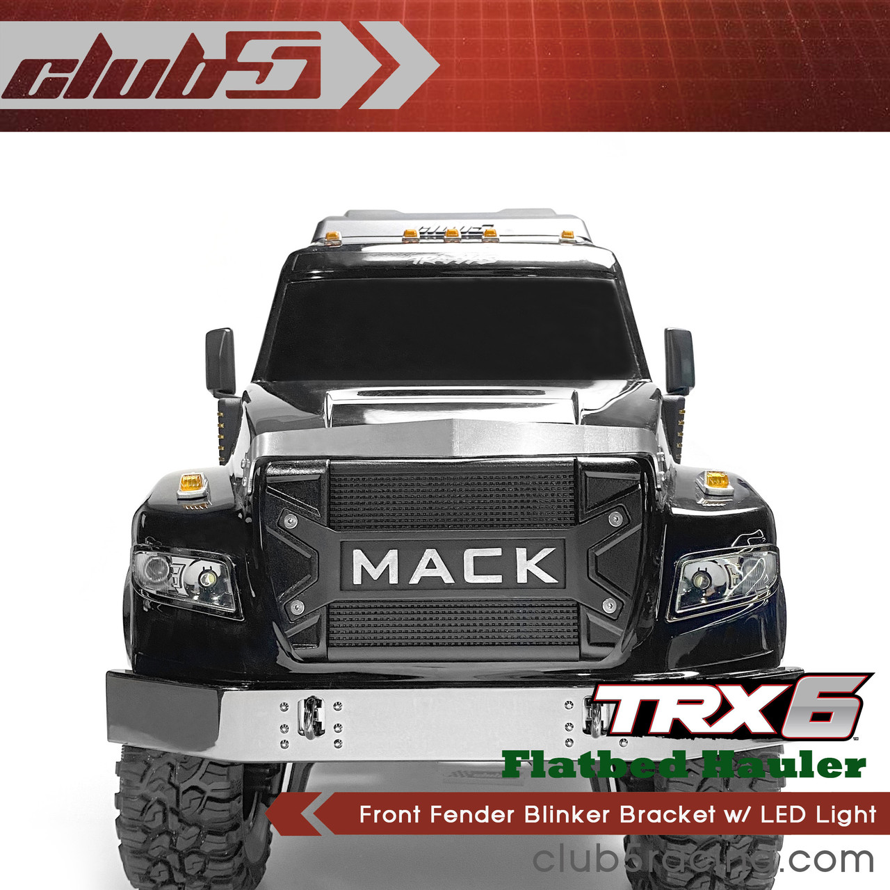 Front Fender Blinker Bracket w/ LED Light for Traxxas TRX-6 HAULER